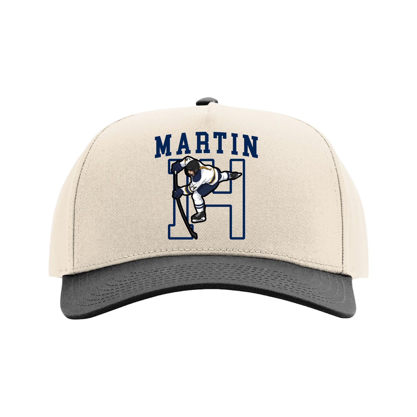 Full Fabric Five-Panel Champ Cap — Shirsey in Cream/Black