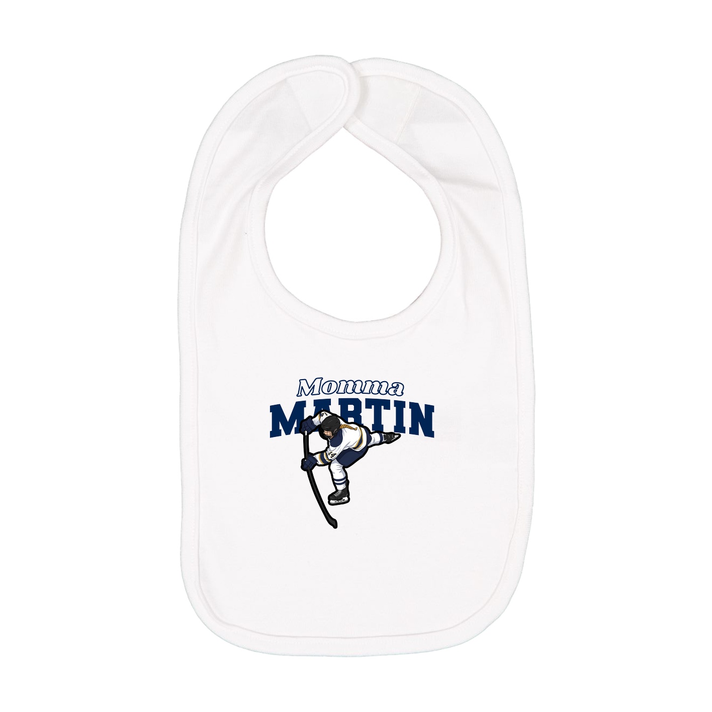 Infant Bib — Mothers Day Block in White