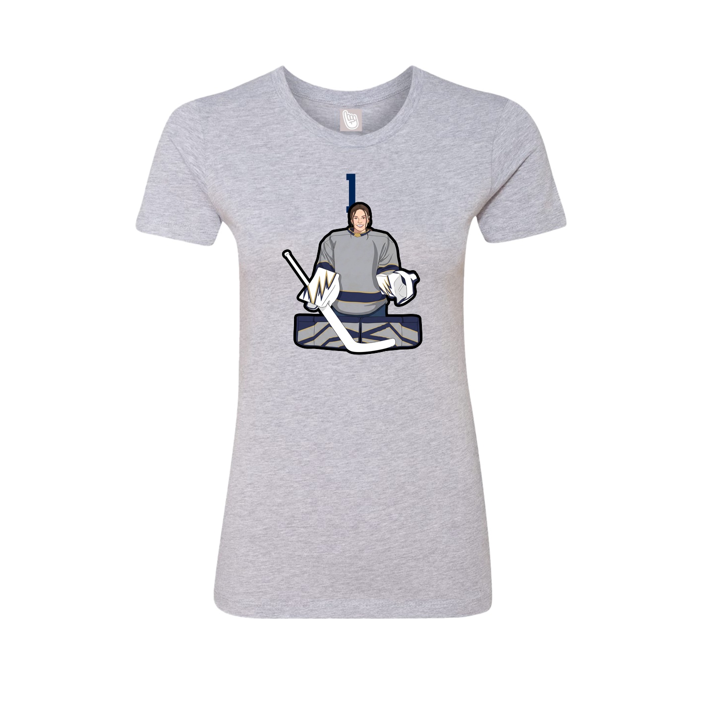Fitted Women's Tee — Number Top in Grey