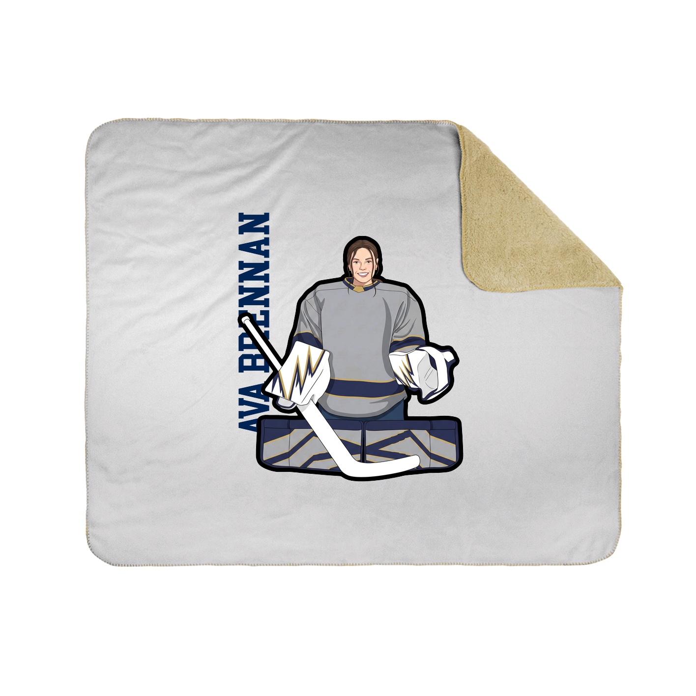 Throw Blanket — Name Vertical in White
