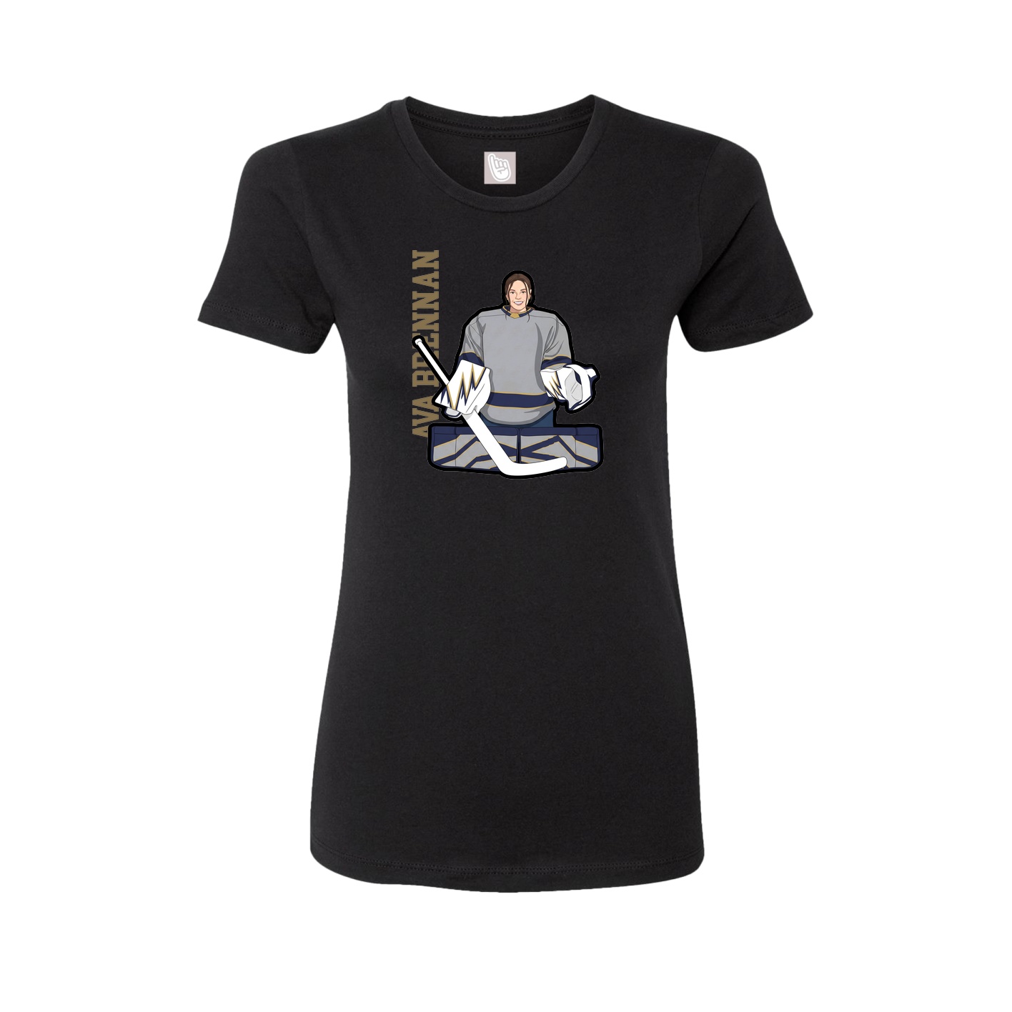 Fitted Women's Tee — Name Vertical in Black