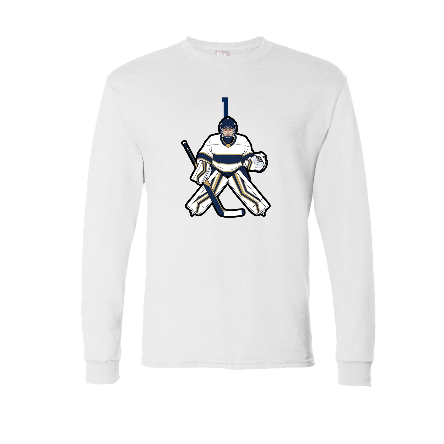 Long Sleeve Tee — Number Top in White