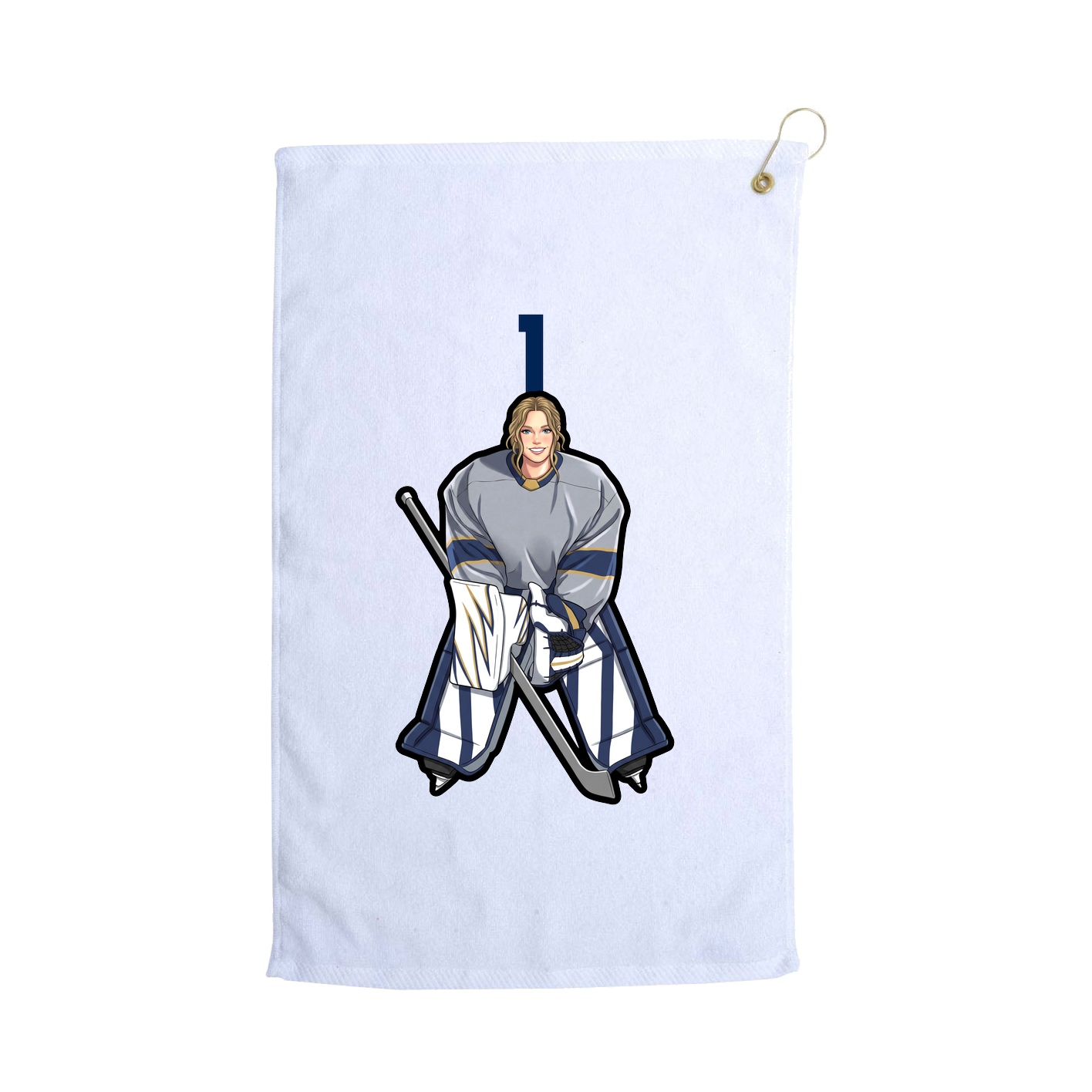 Golf Towel — Number Top in White
