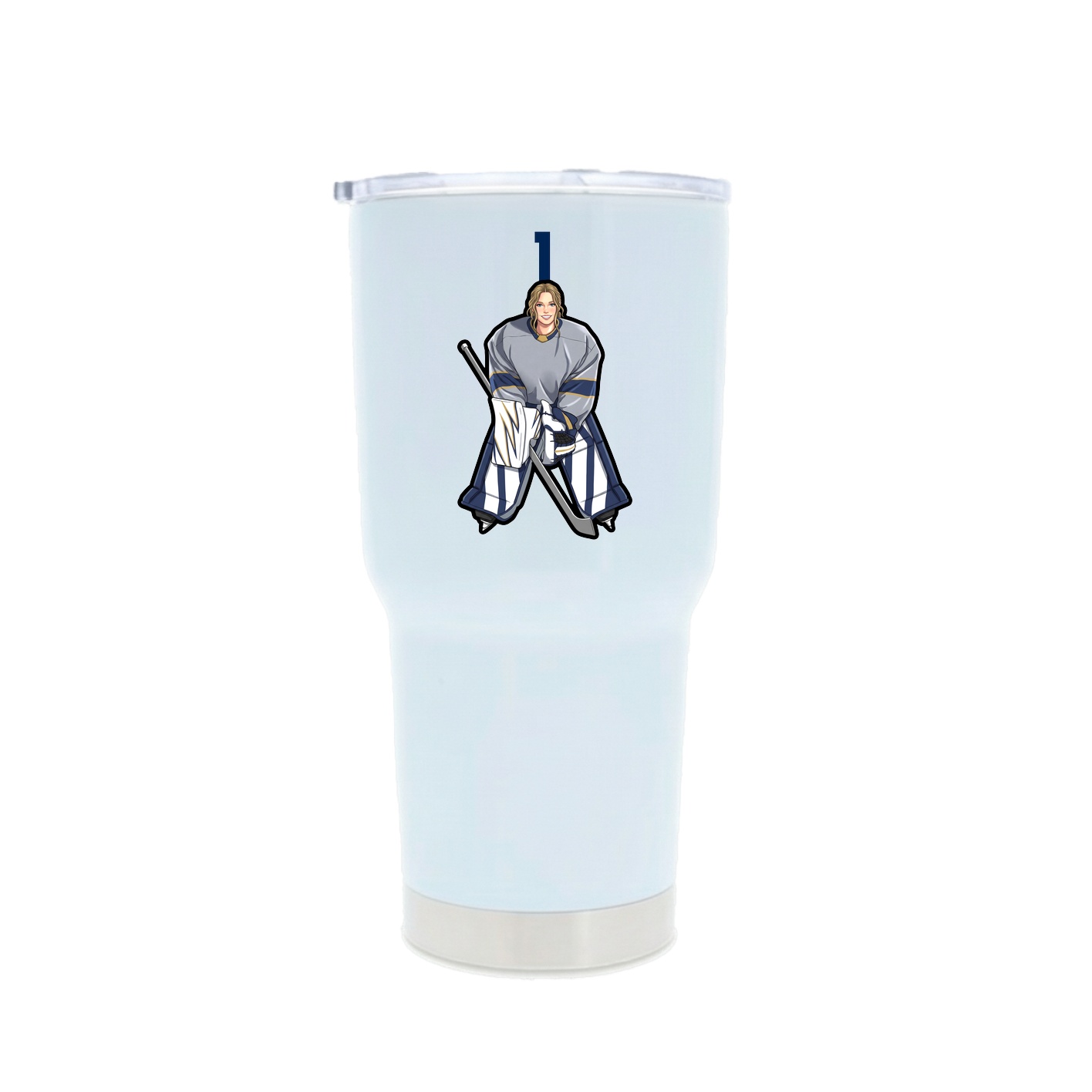 30oz Stainless Steel Tumbler — Number Top in White