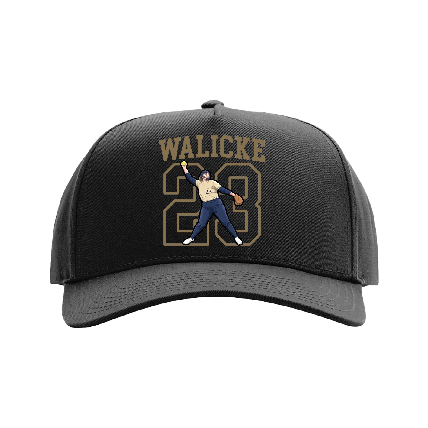 Full Fabric Five-Panel Champ Cap — Shirsey in Black