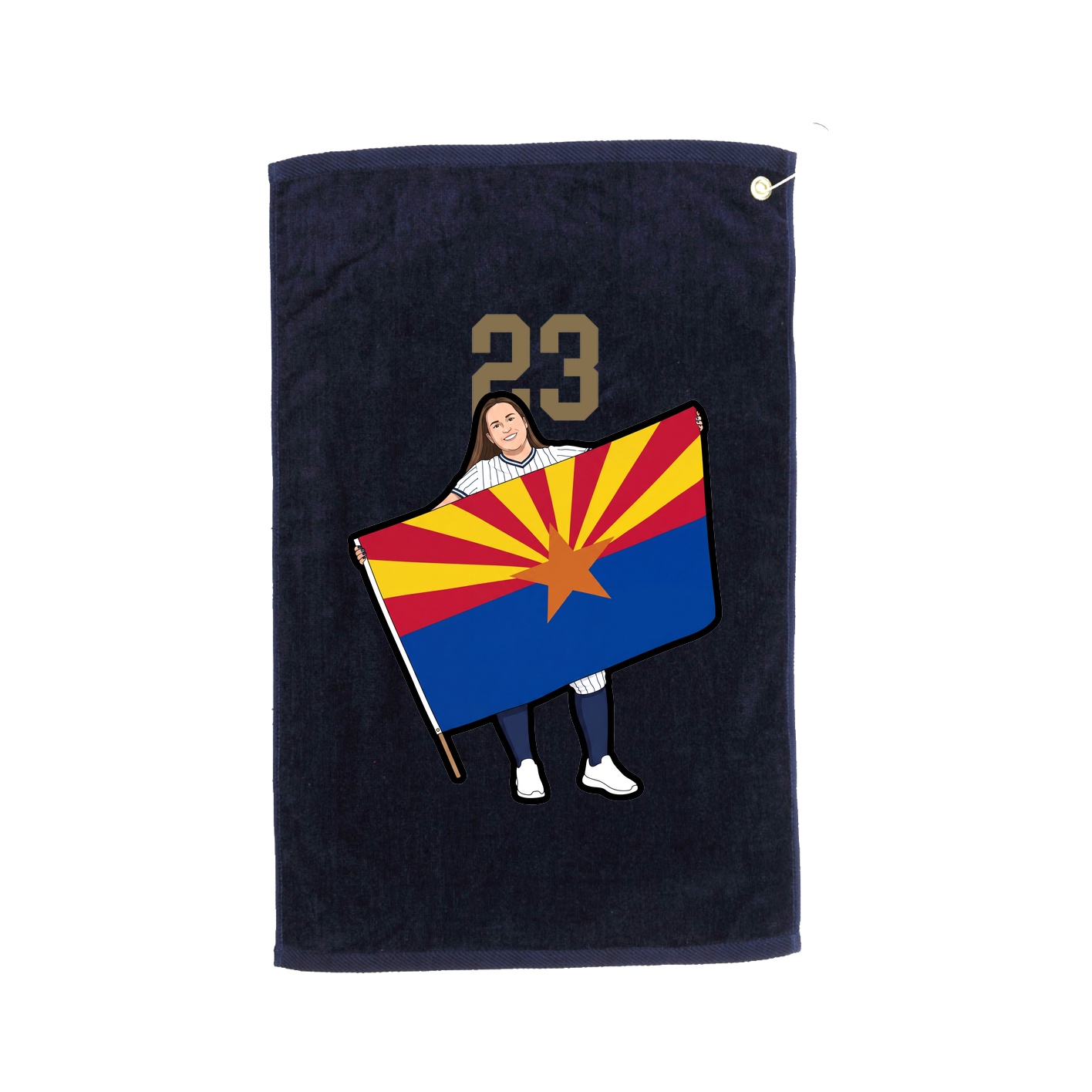 Golf Towel — Number Top in Navy