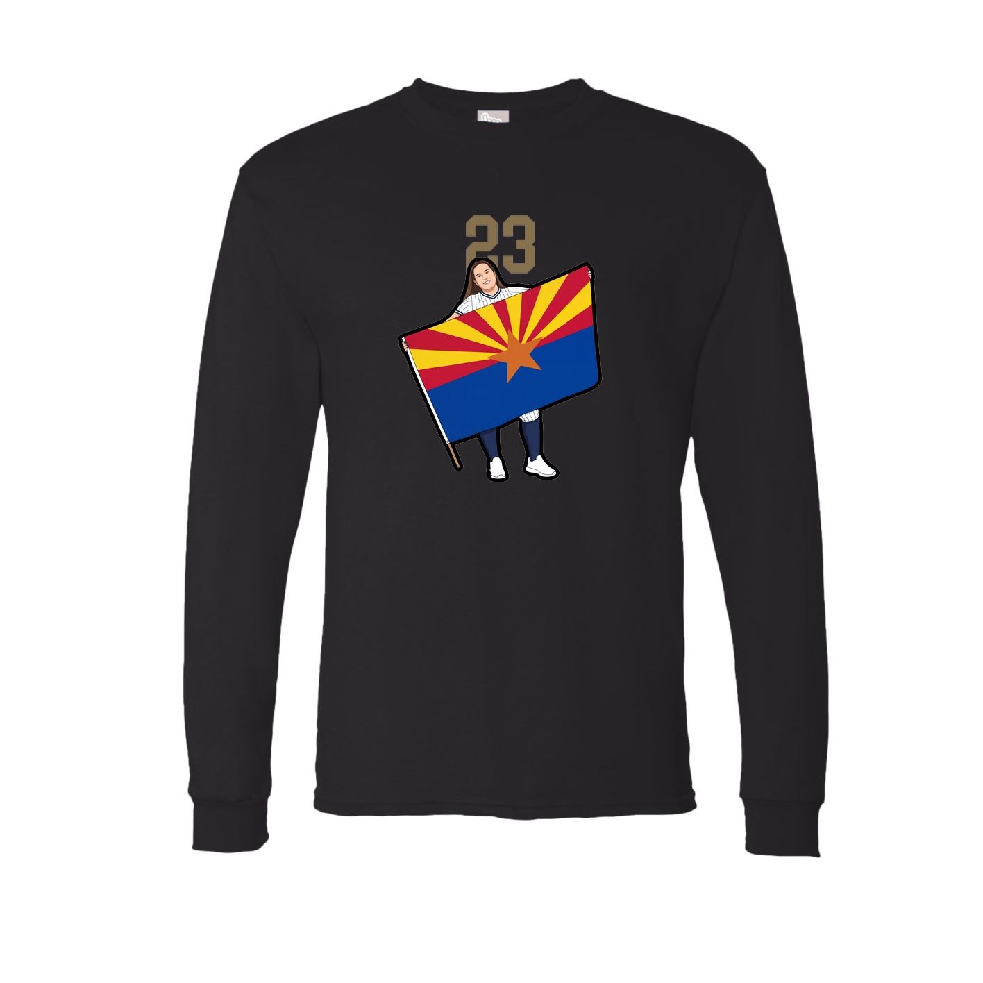 Long Sleeve Tee — Number Top in Black
