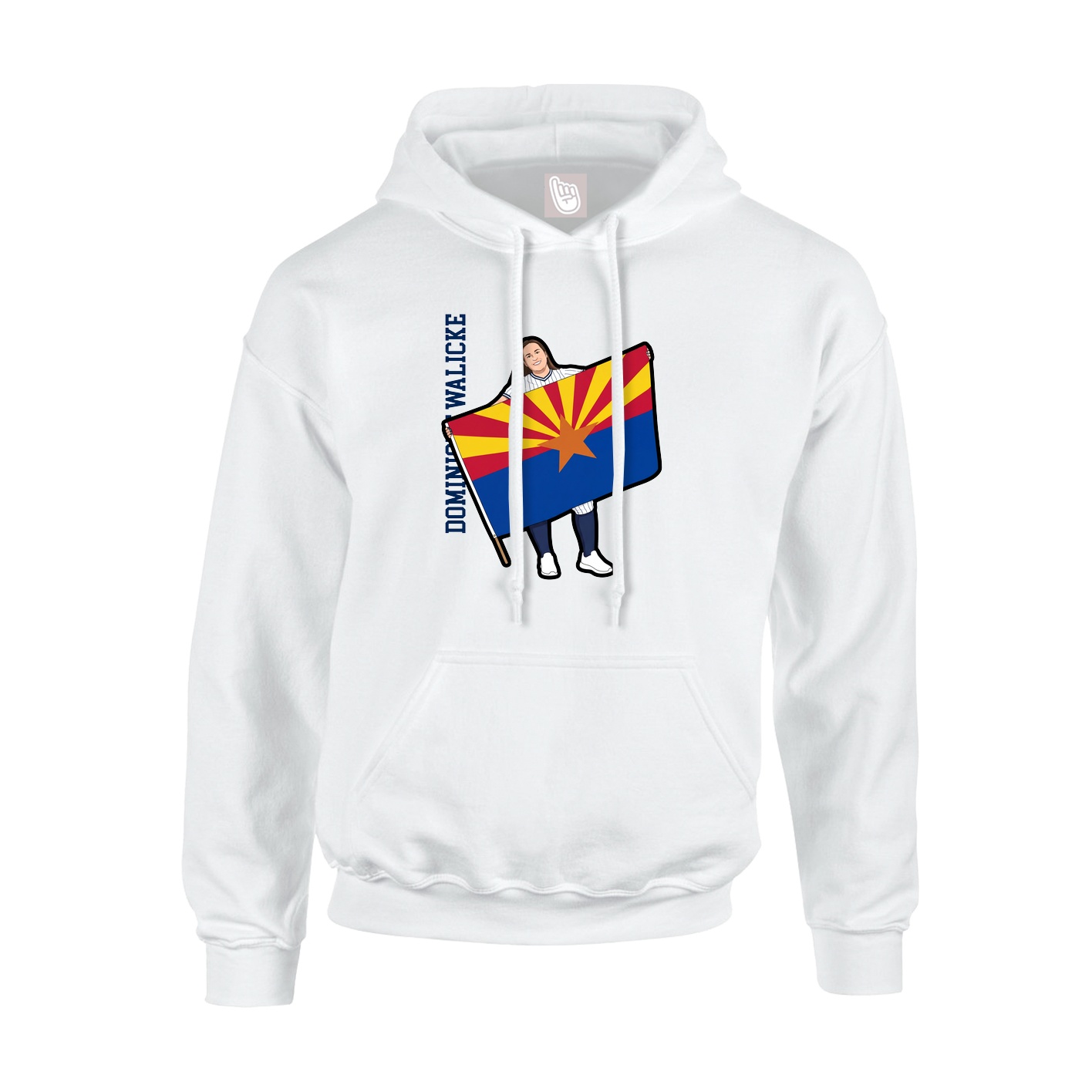 Hoodie — Name Vertical in White