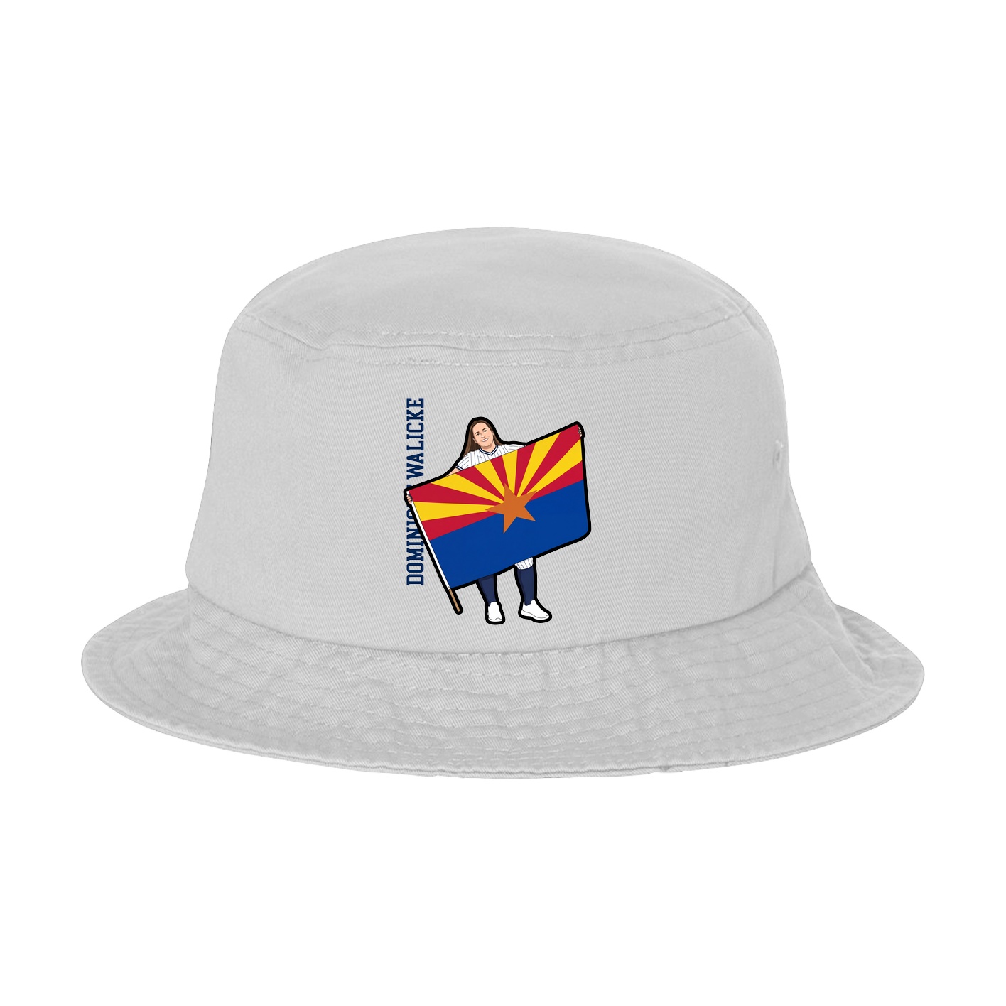 Bucket Cap — Name Vertical in White