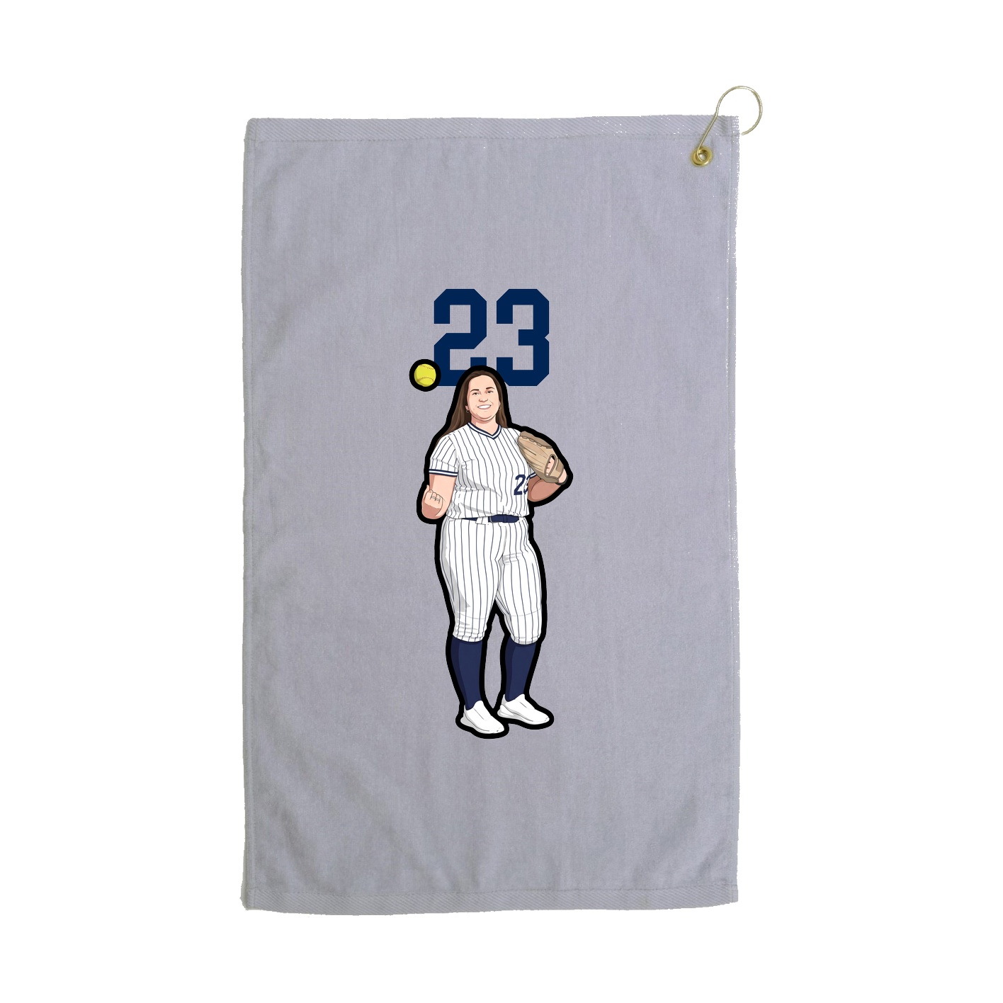 Golf Towel — Number Top in Grey