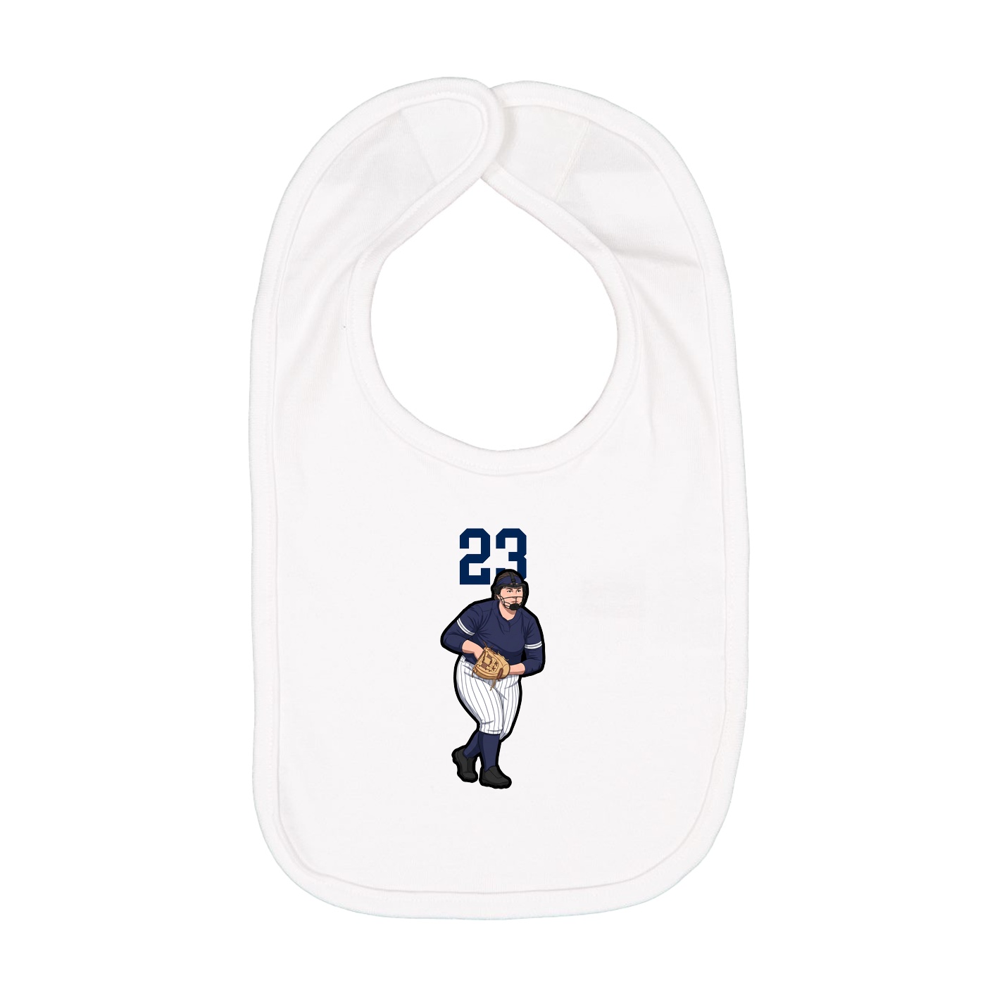 Infant Bib — Number Top in White