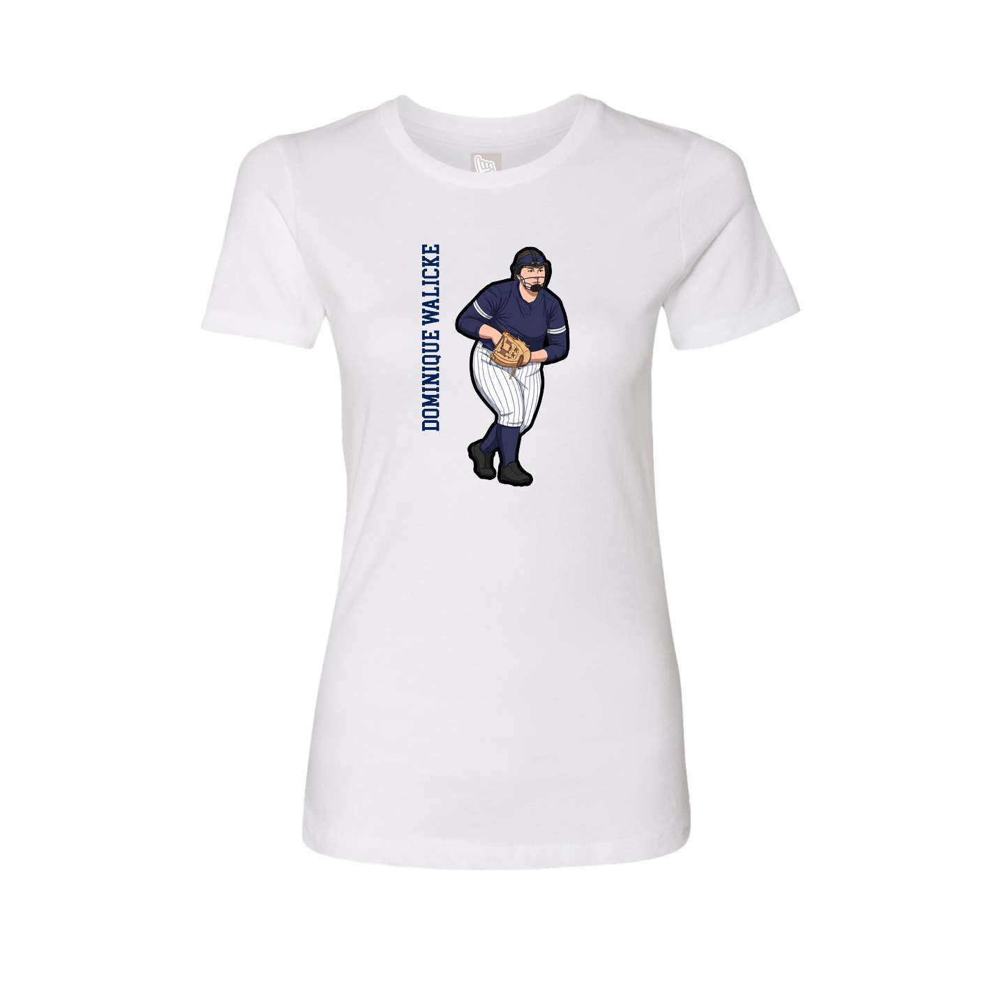 Womens Tee — Name Vertical in White