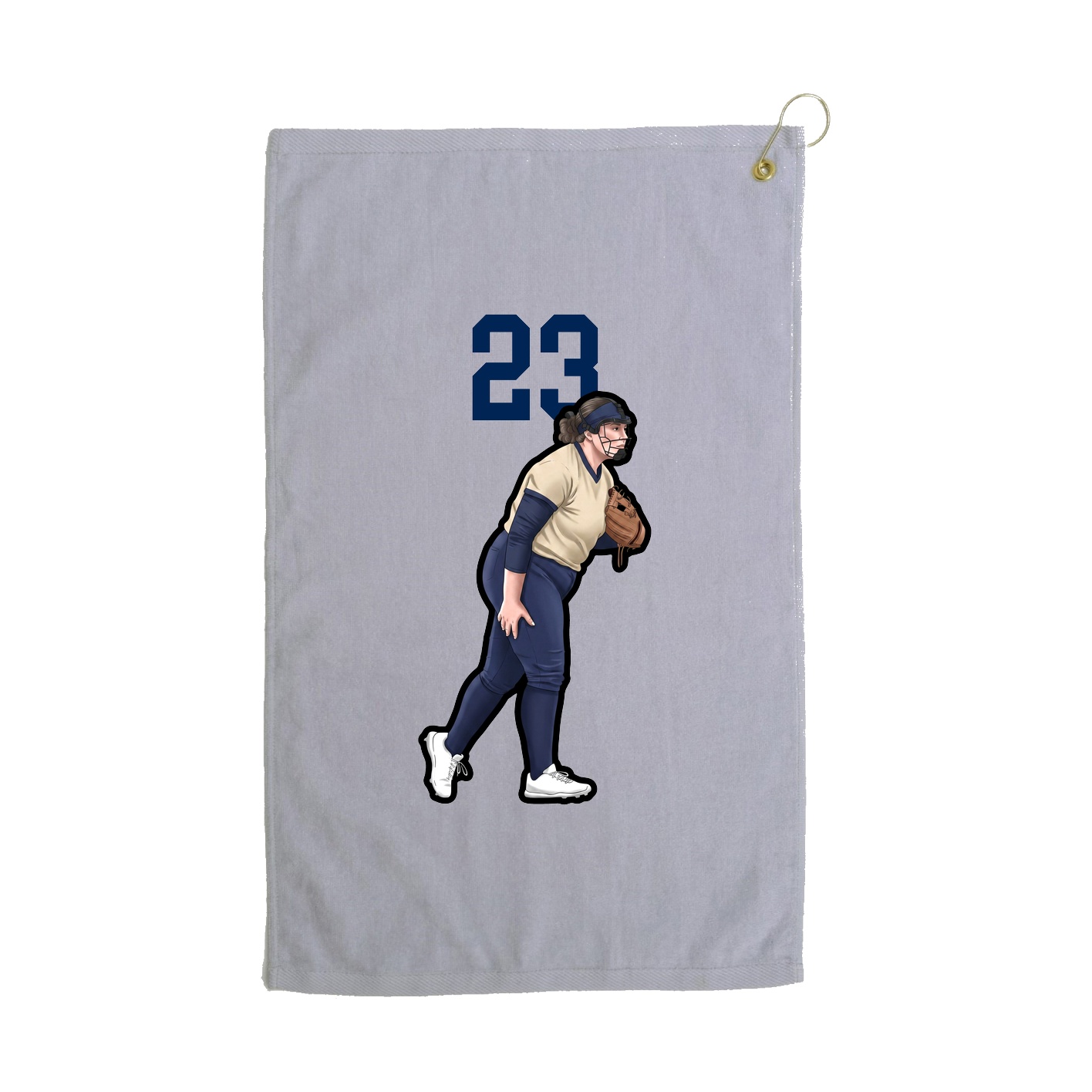 Golf Towel — Number Top in Grey