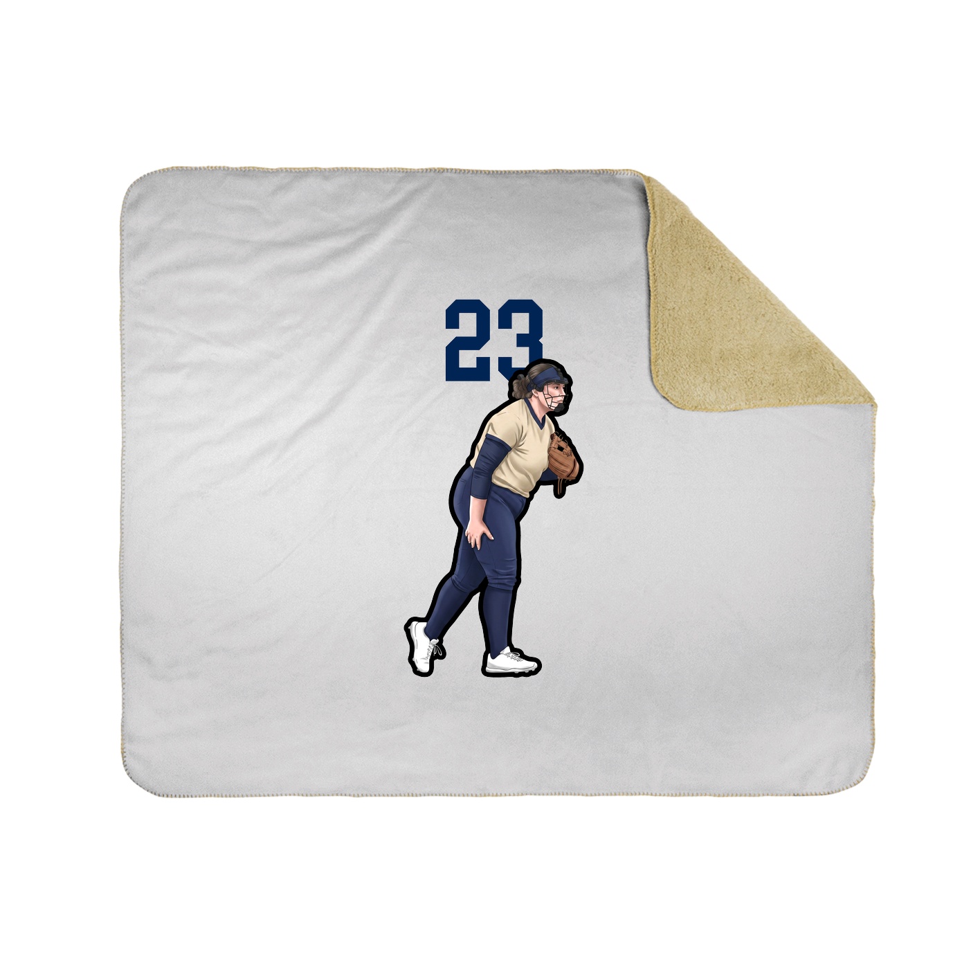 Throw Blanket — Number Top in White