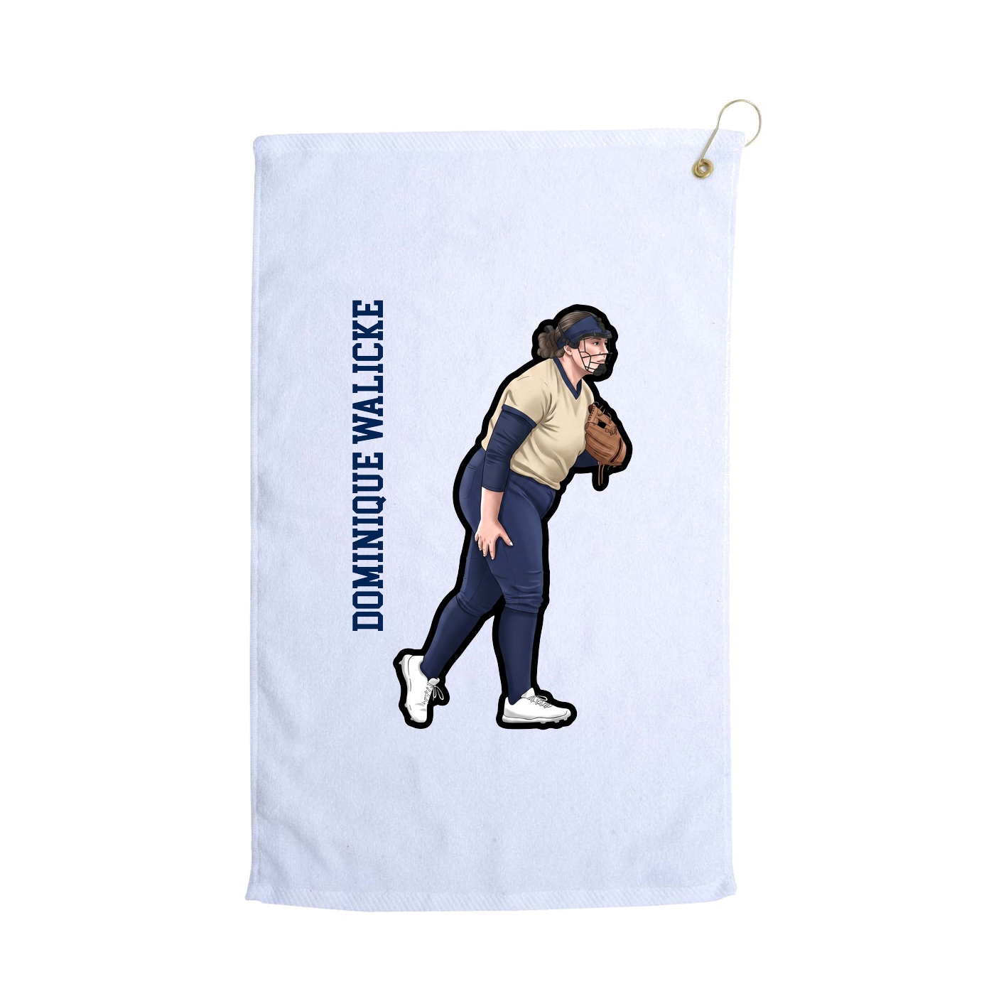 Golf Towel — Name Vertical in White