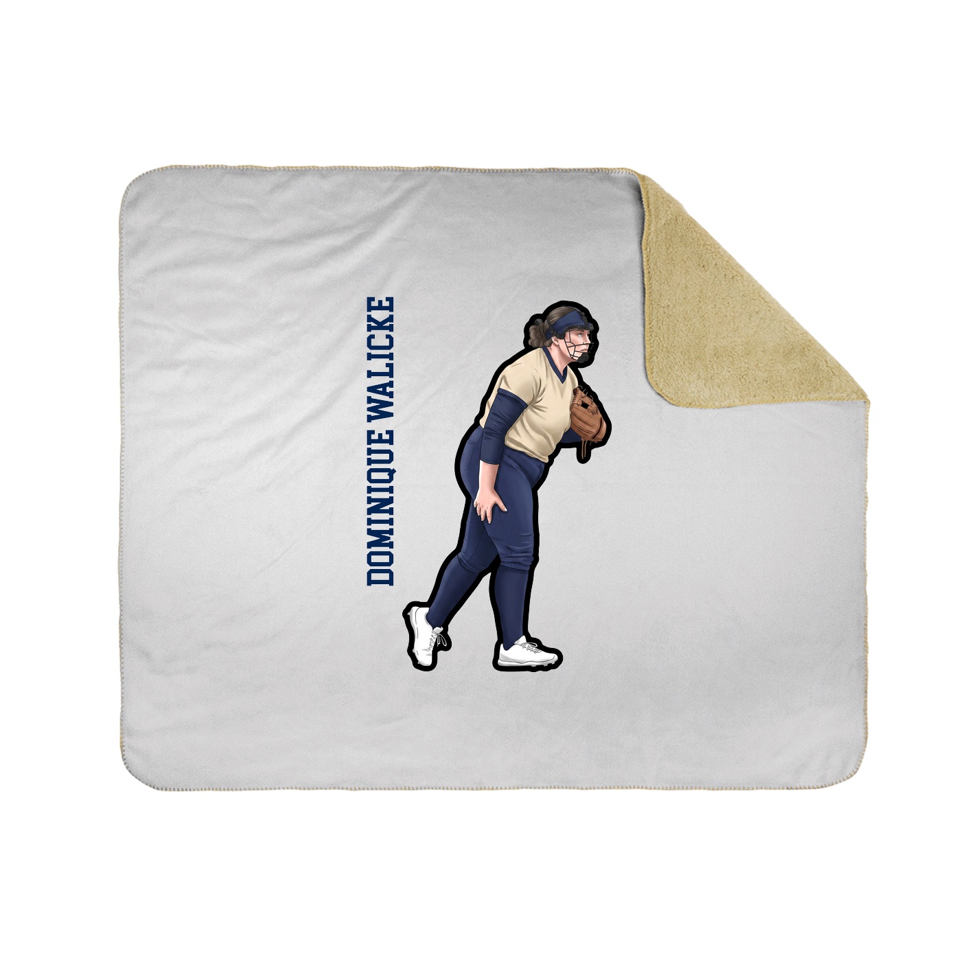 Throw Blanket — Name Vertical in White