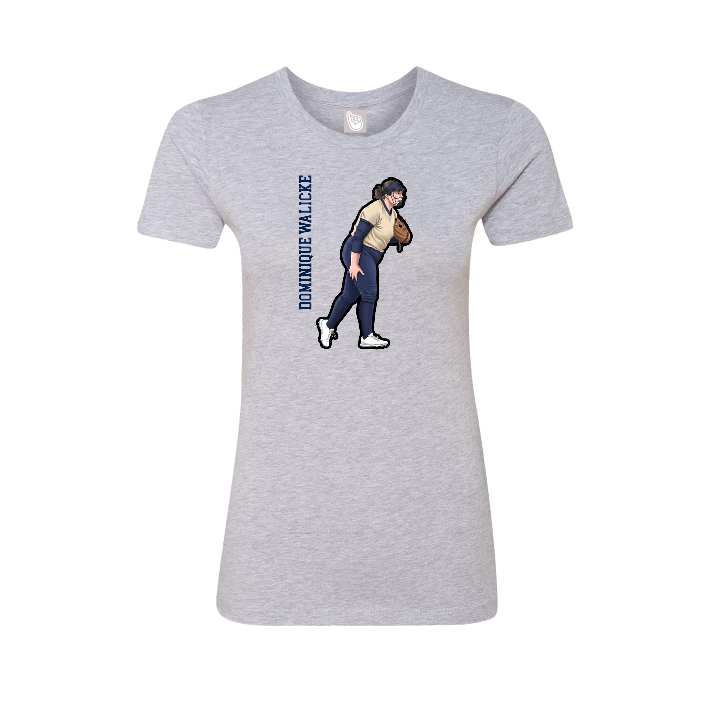 Womens Tee — Name Vertical in Grey
