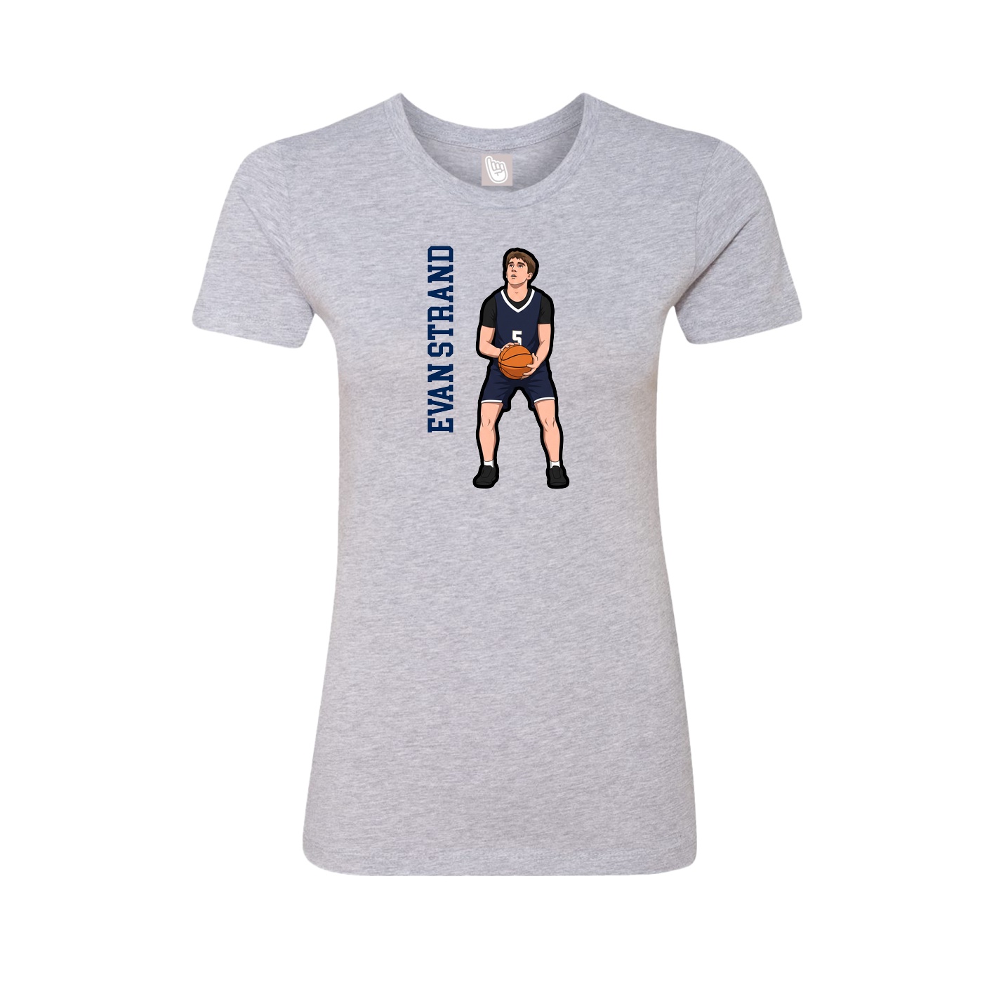 Womens Tee — Name Vertical in Grey