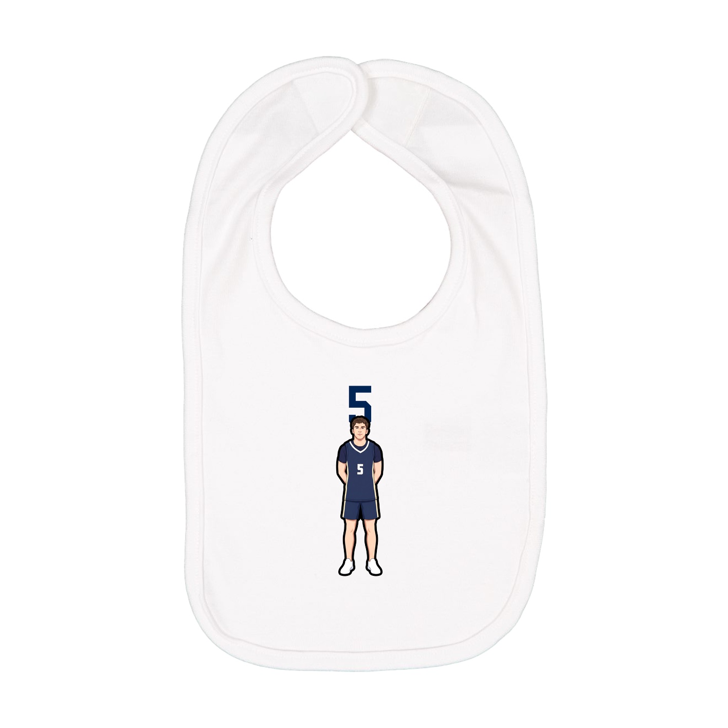 Infant Bib — Number Top in White