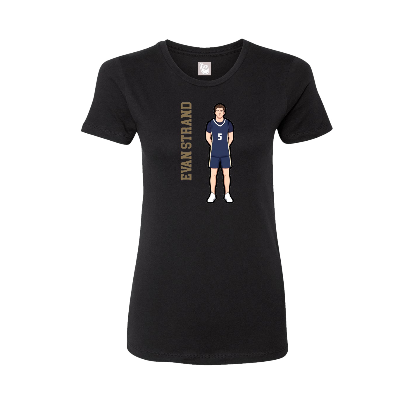 Womens Tee — Name Vertical in Black