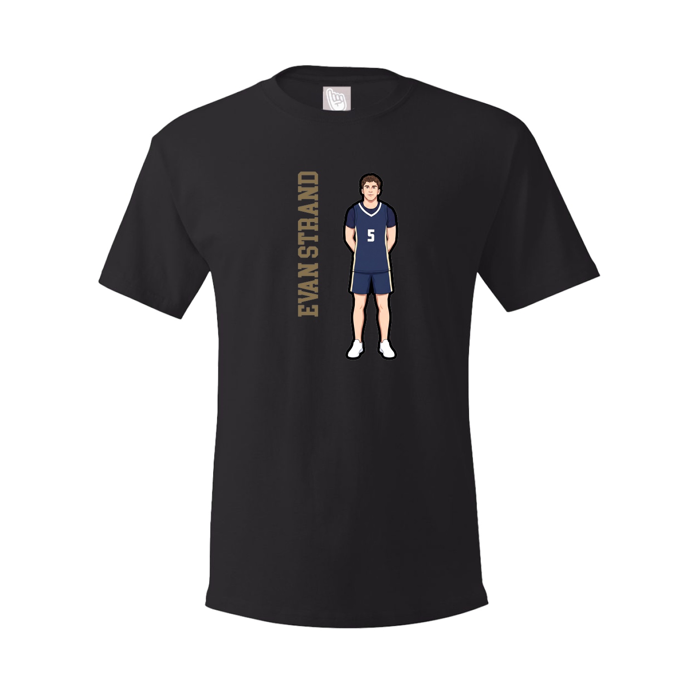 Youth Tee — Name Vertical in Black