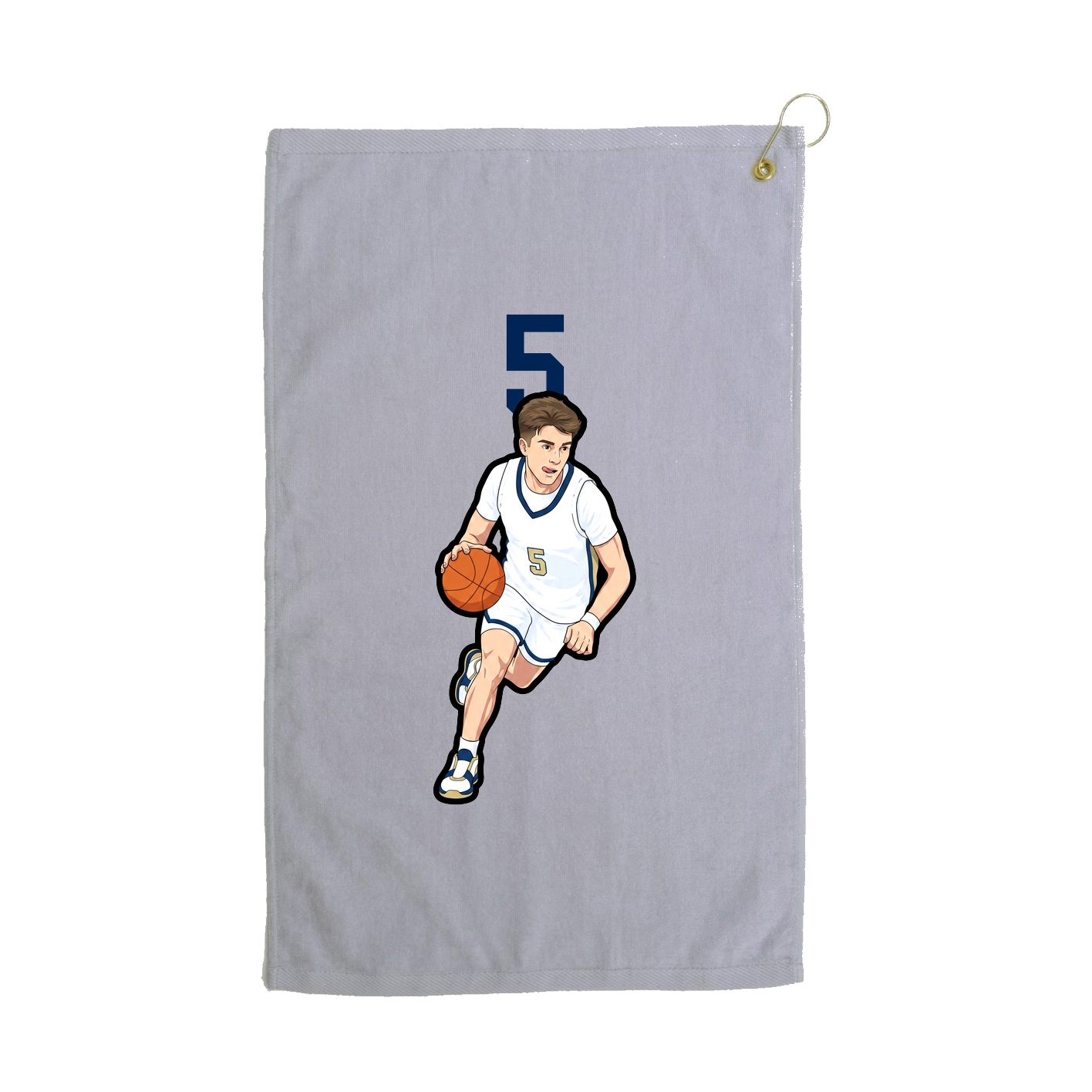 Golf Towel — Number Top in Grey