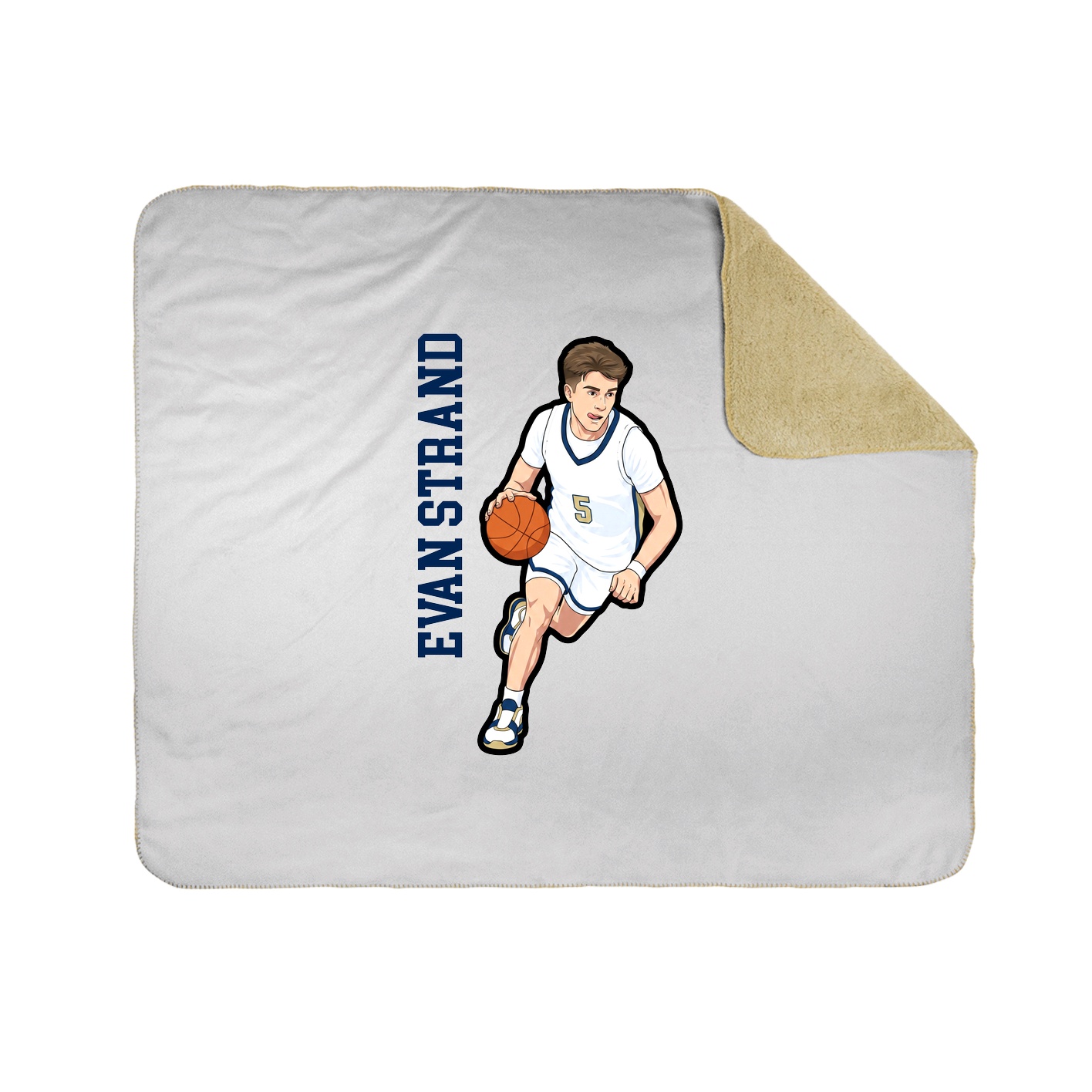 Throw Blanket — Name Vertical in White