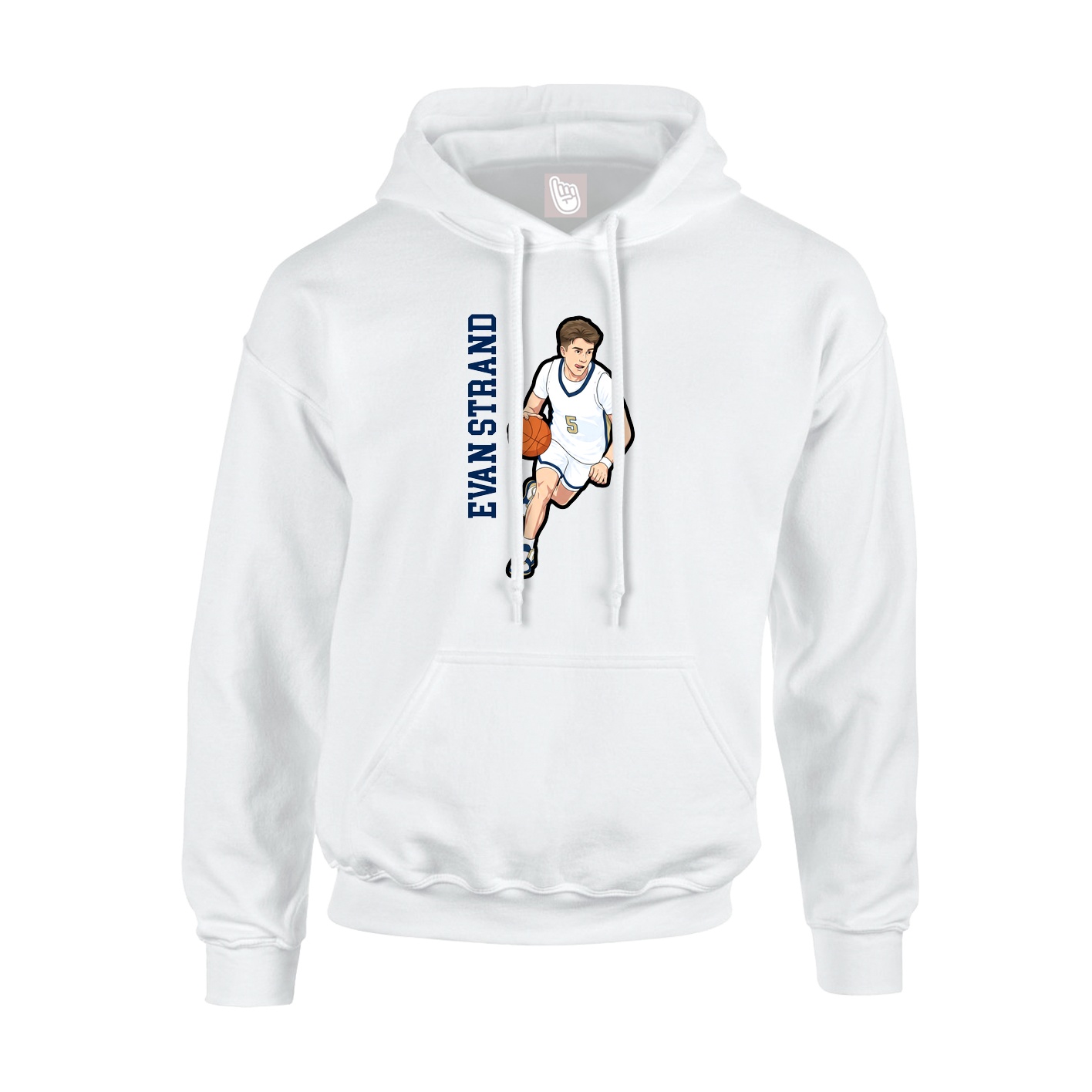 Youth Hoodie — Name Vertical in White