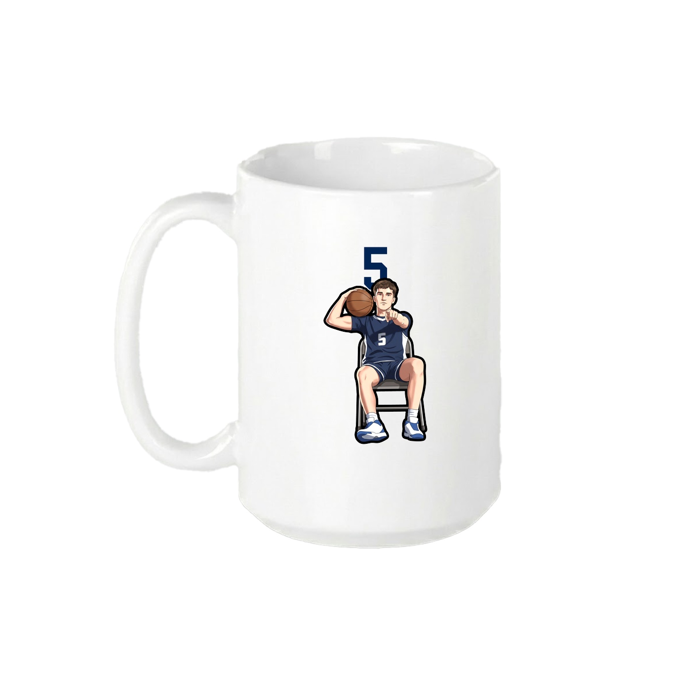 15oz Coffee Mug — Number Top in White