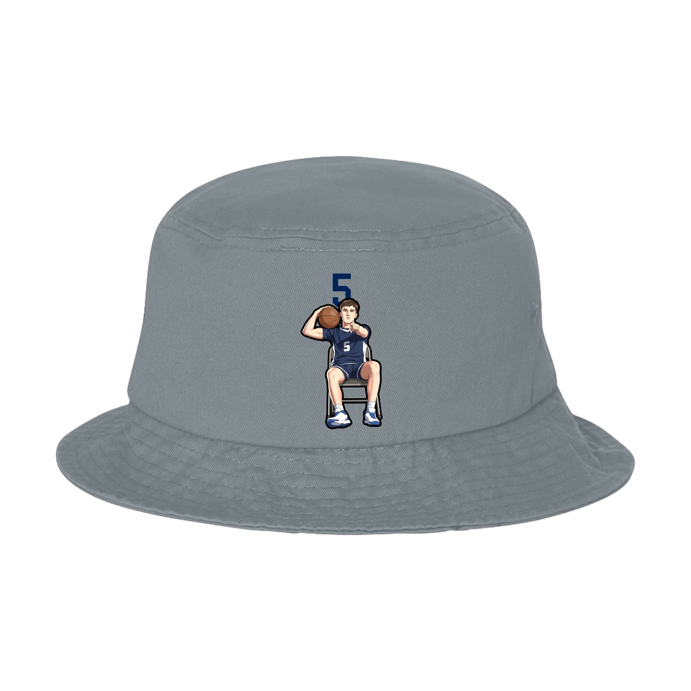 Bucket Cap — Number Top in Grey