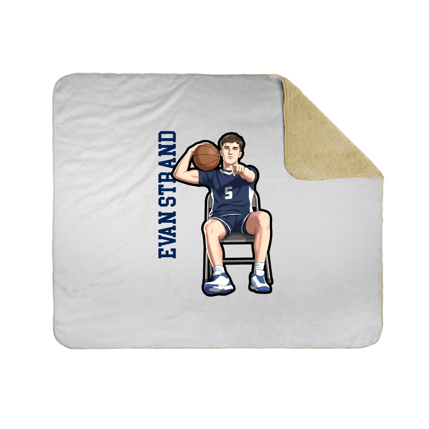 Throw Blanket — Name Vertical in White