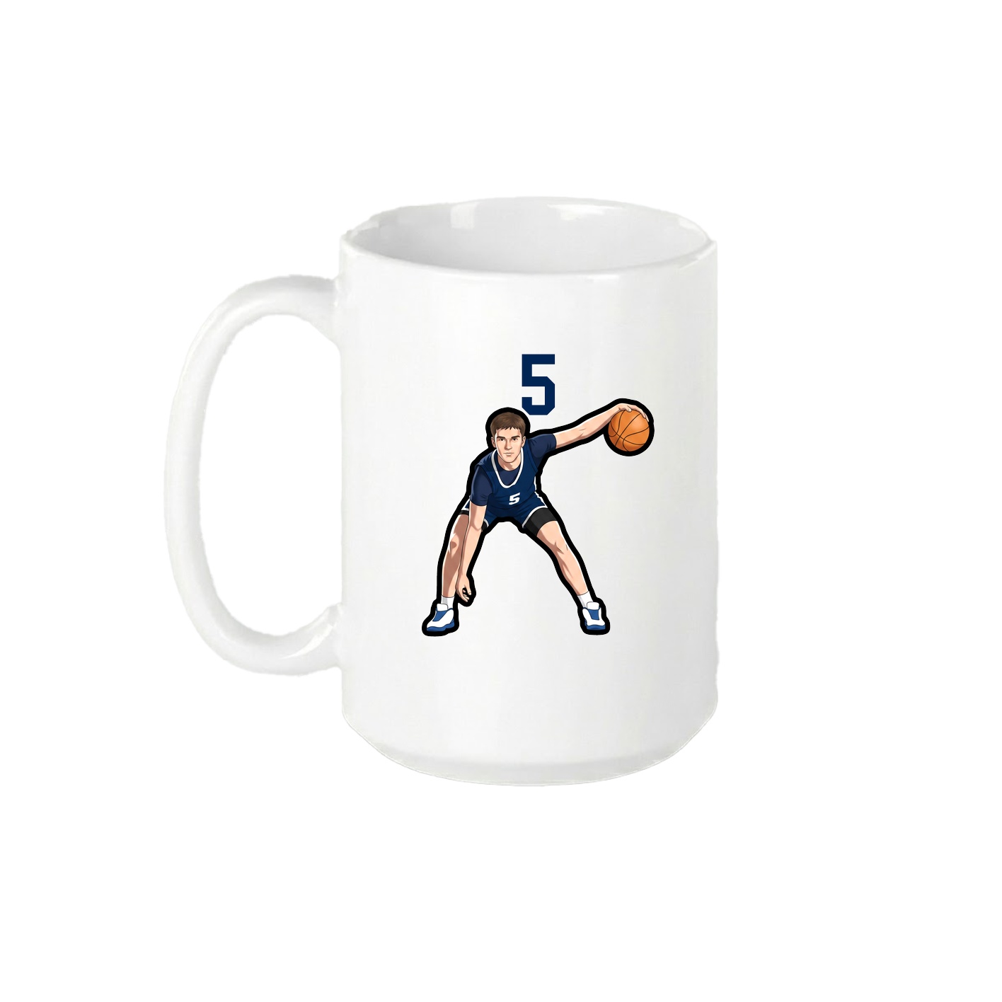 15oz Coffee Mug — Number Top in White
