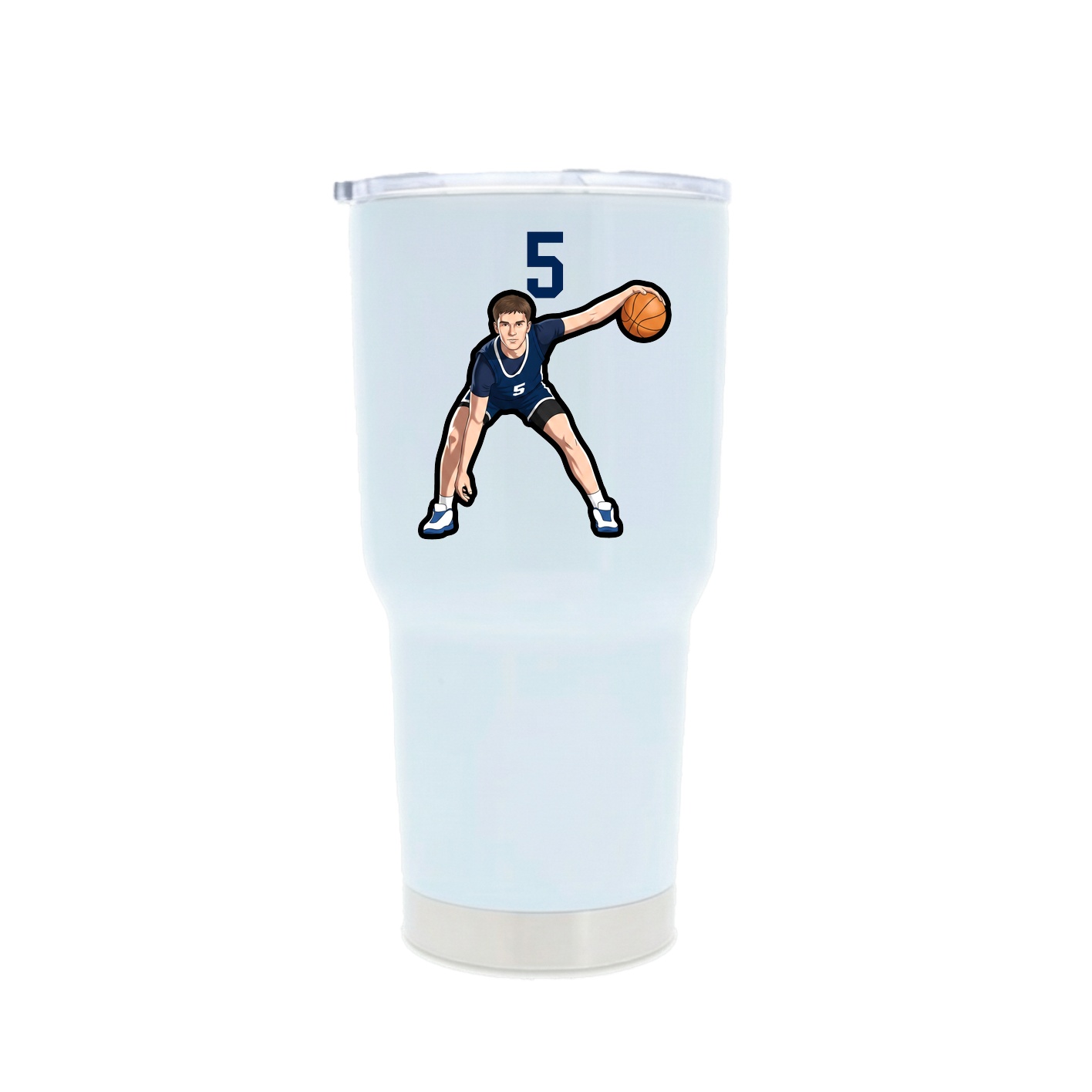 30oz Stainless Steel Tumbler — Number Top in White