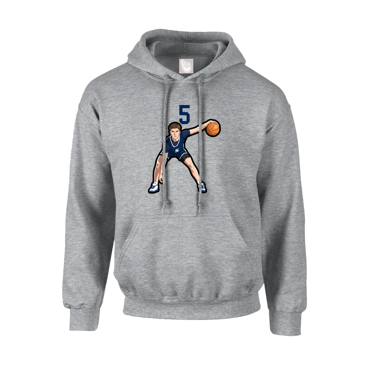 Hoodie — Number Top in Grey