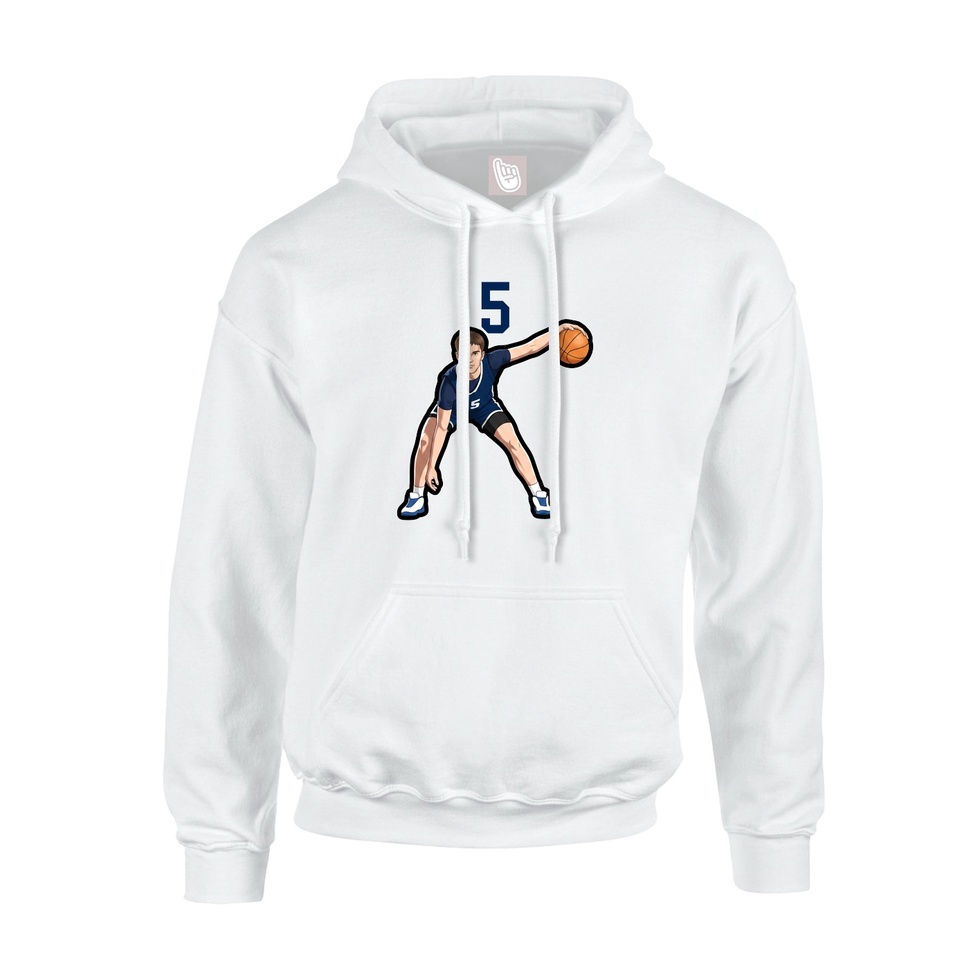 Youth Hoodie — Number Top in White