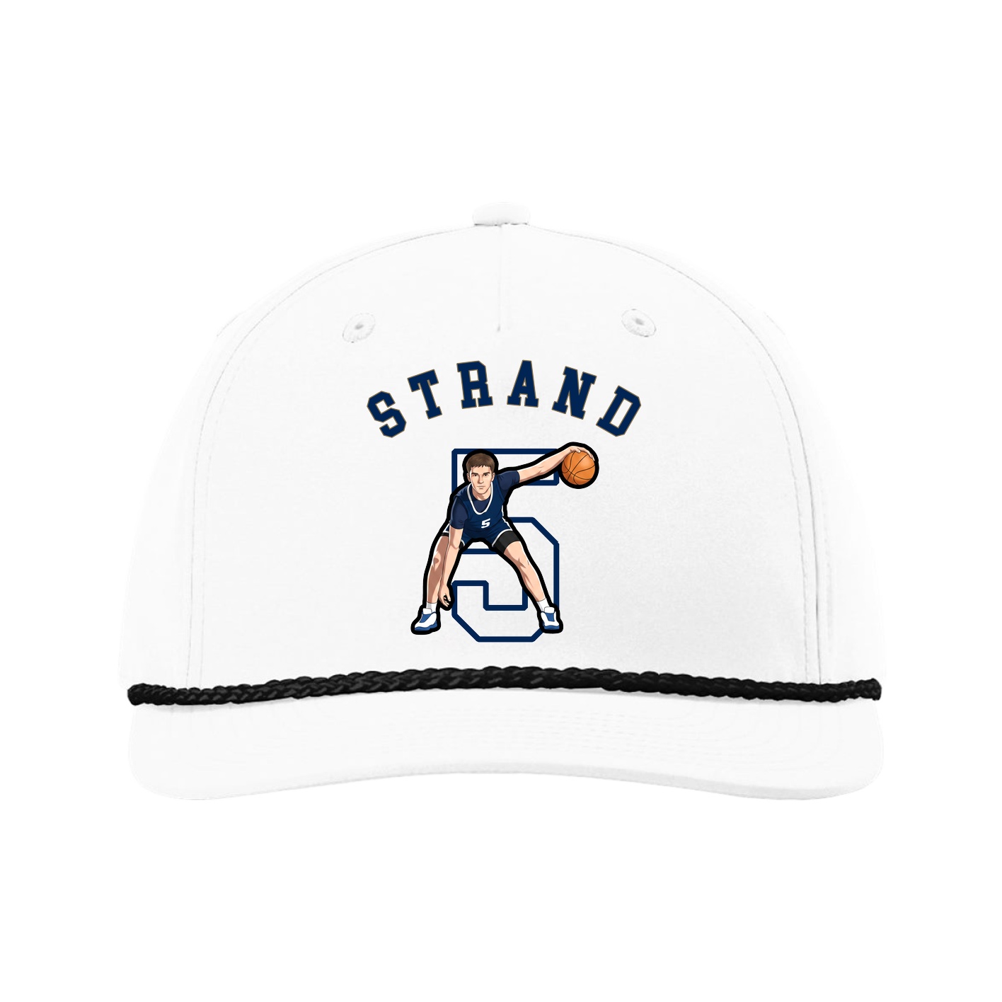 Five-Panel Classic Rope Cap — Shirsey Arch in White