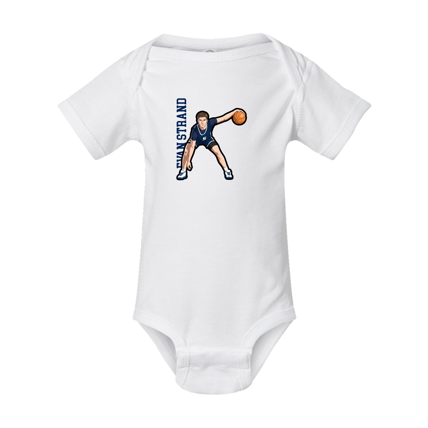 Baby Onesie — Name Vertical in White