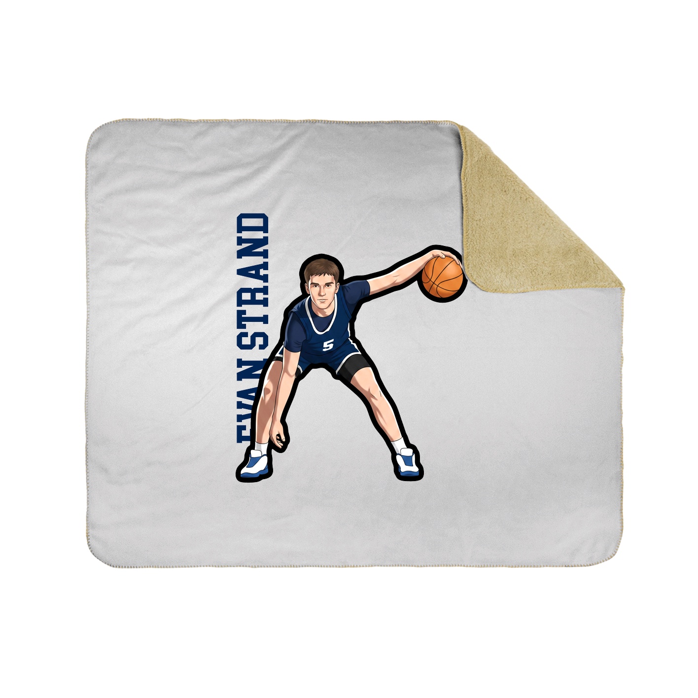 Throw Blanket — Name Vertical in White