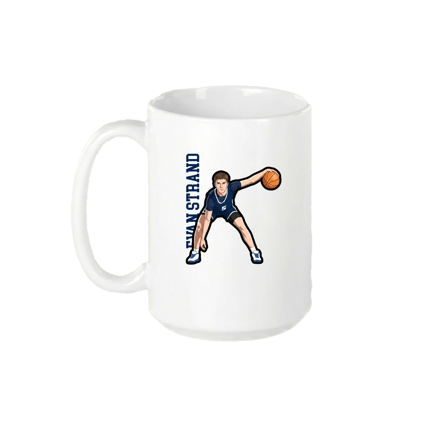 15oz Coffee Mug — Name Vertical in White