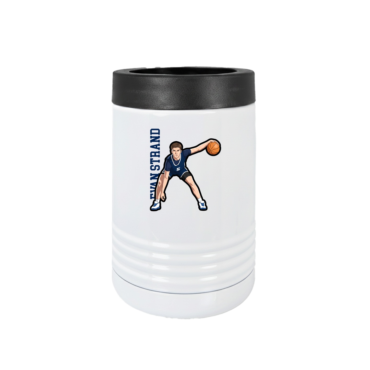 Beverage Holder — Name Vertical in White