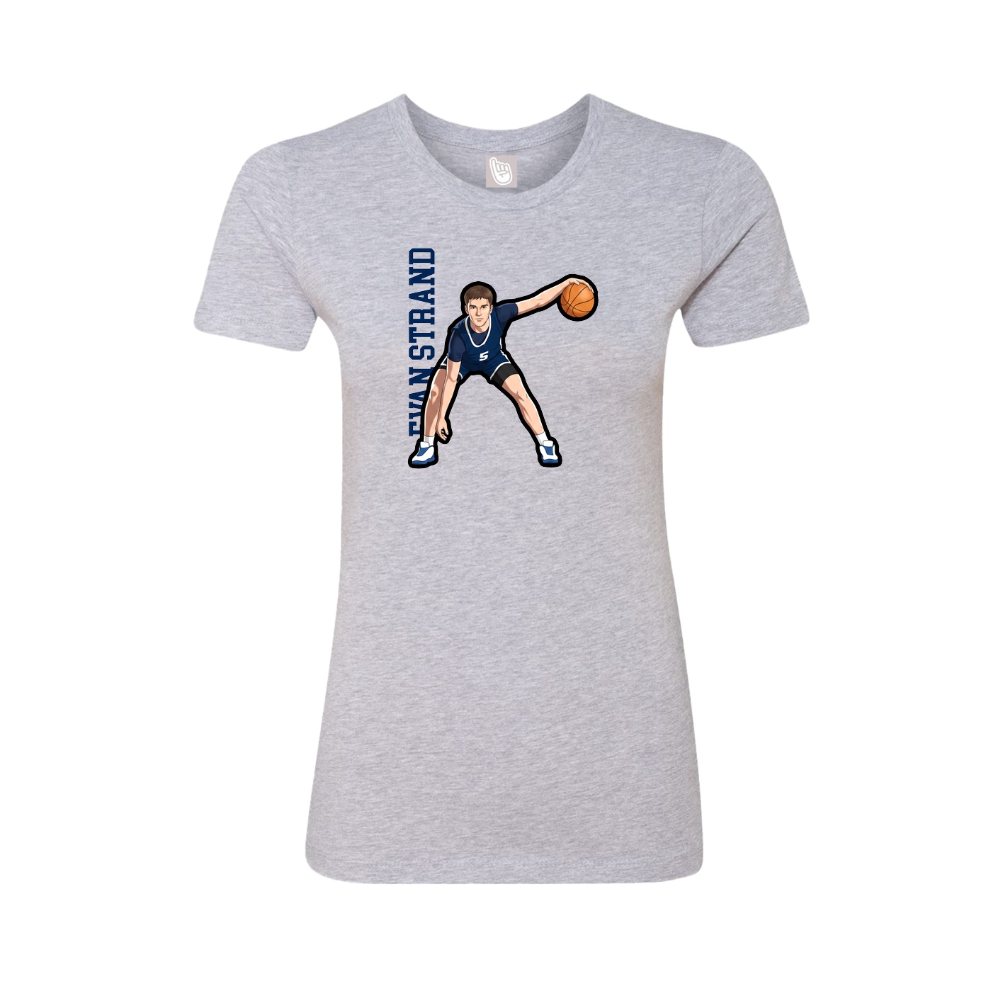 Womens Tee — Name Vertical in Grey