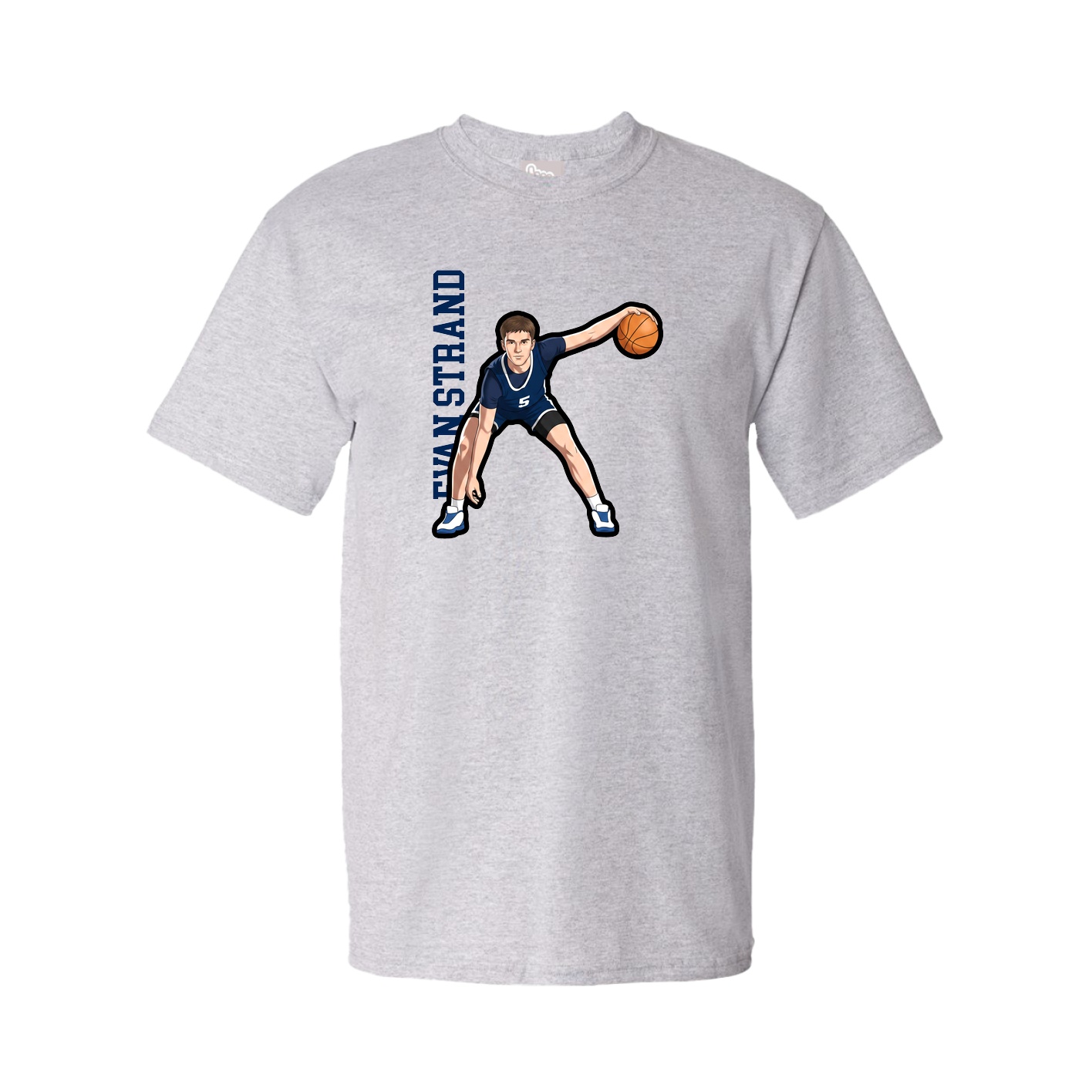 Youth Tee — Name Vertical in Grey