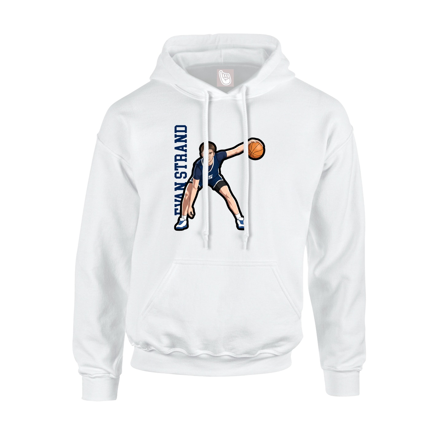 Hoodie — Name Vertical in White