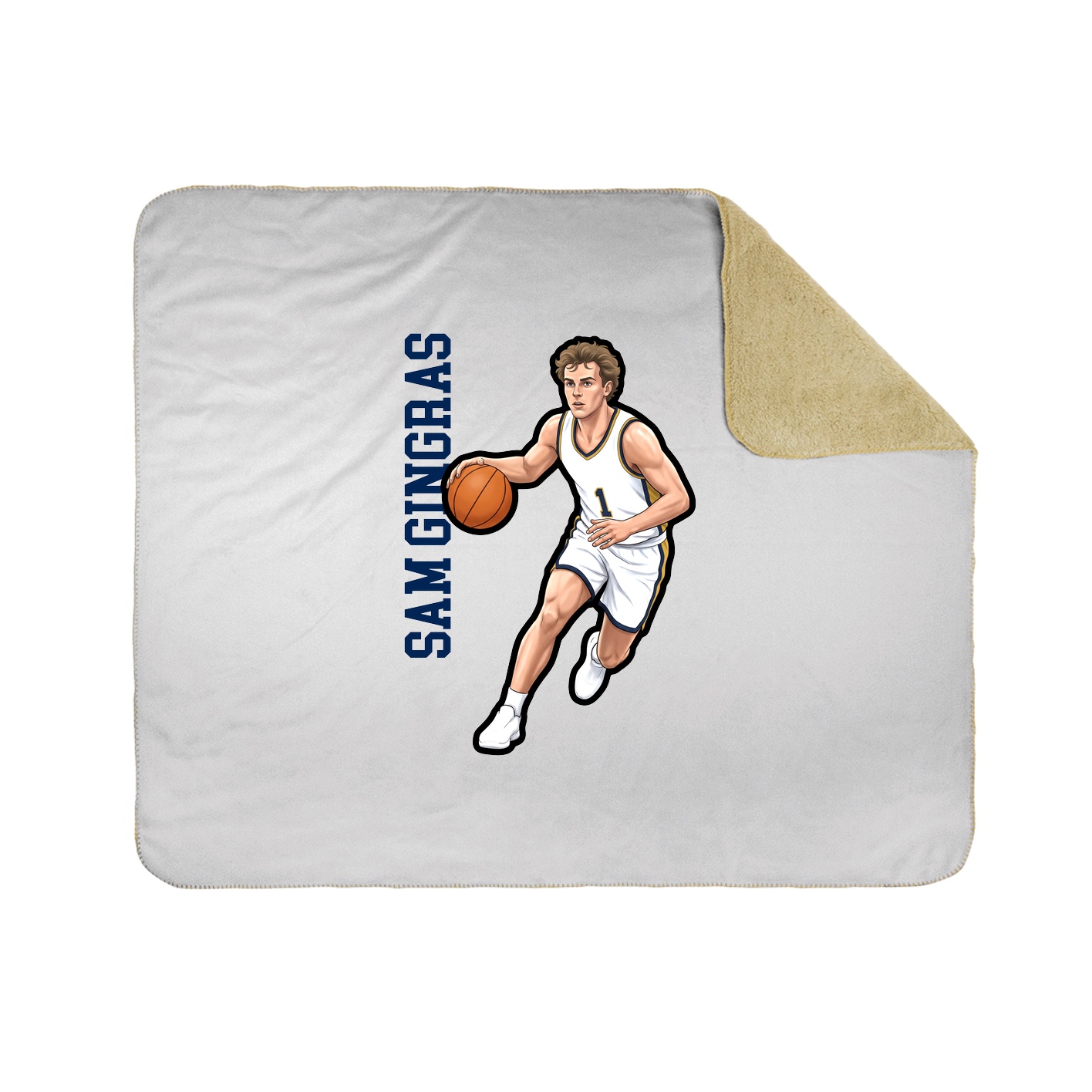 Throw Blanket — Name Vertical in White
