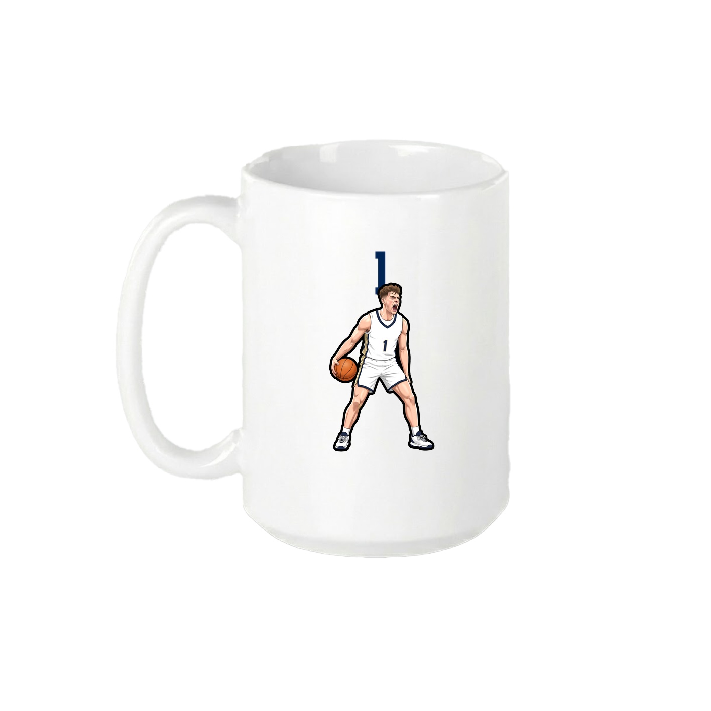 15oz Coffee Mug — Number Top in White