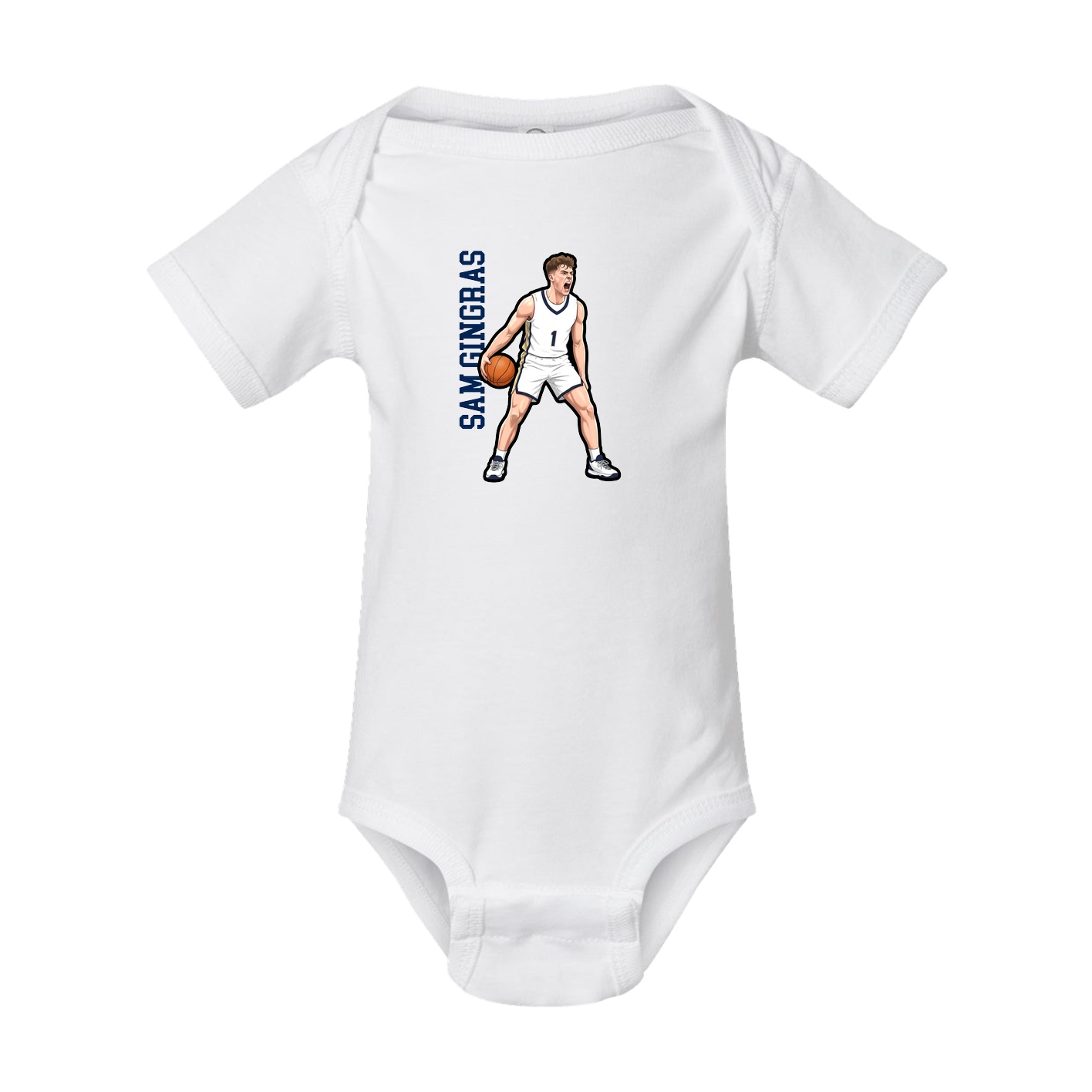 Baby Onesie — Name Vertical in White