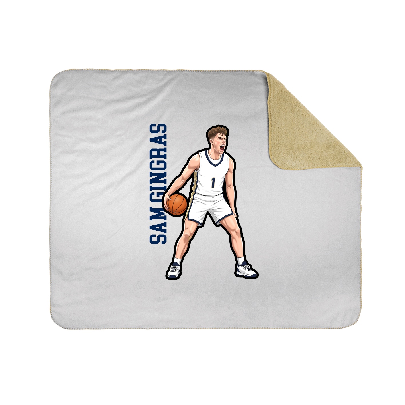 Throw Blanket — Name Vertical in White
