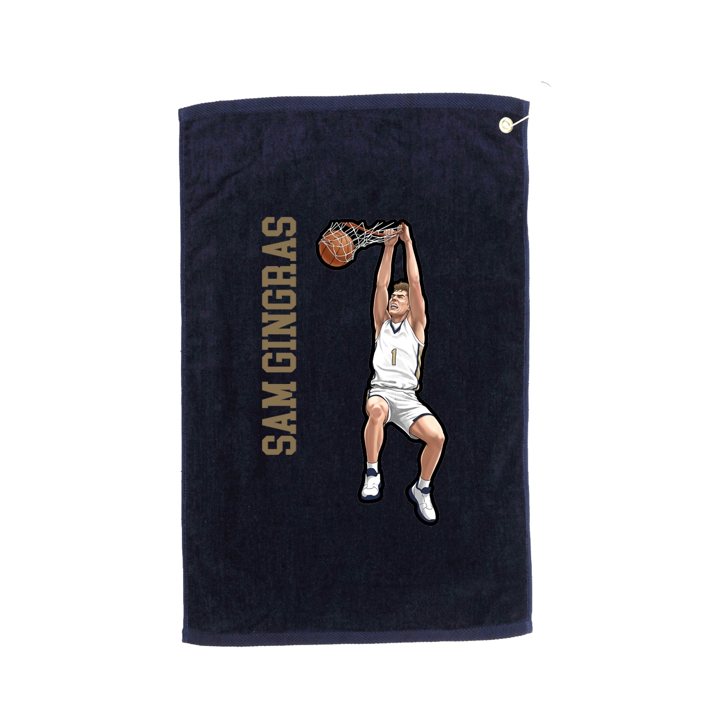 Golf Towel — Name Vertical in Navy