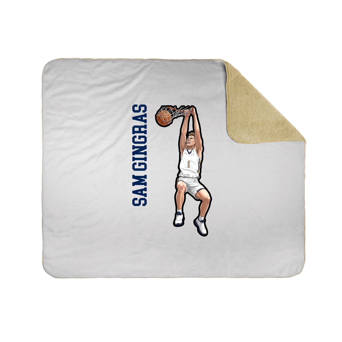 Throw Blanket — Name Vertical in White