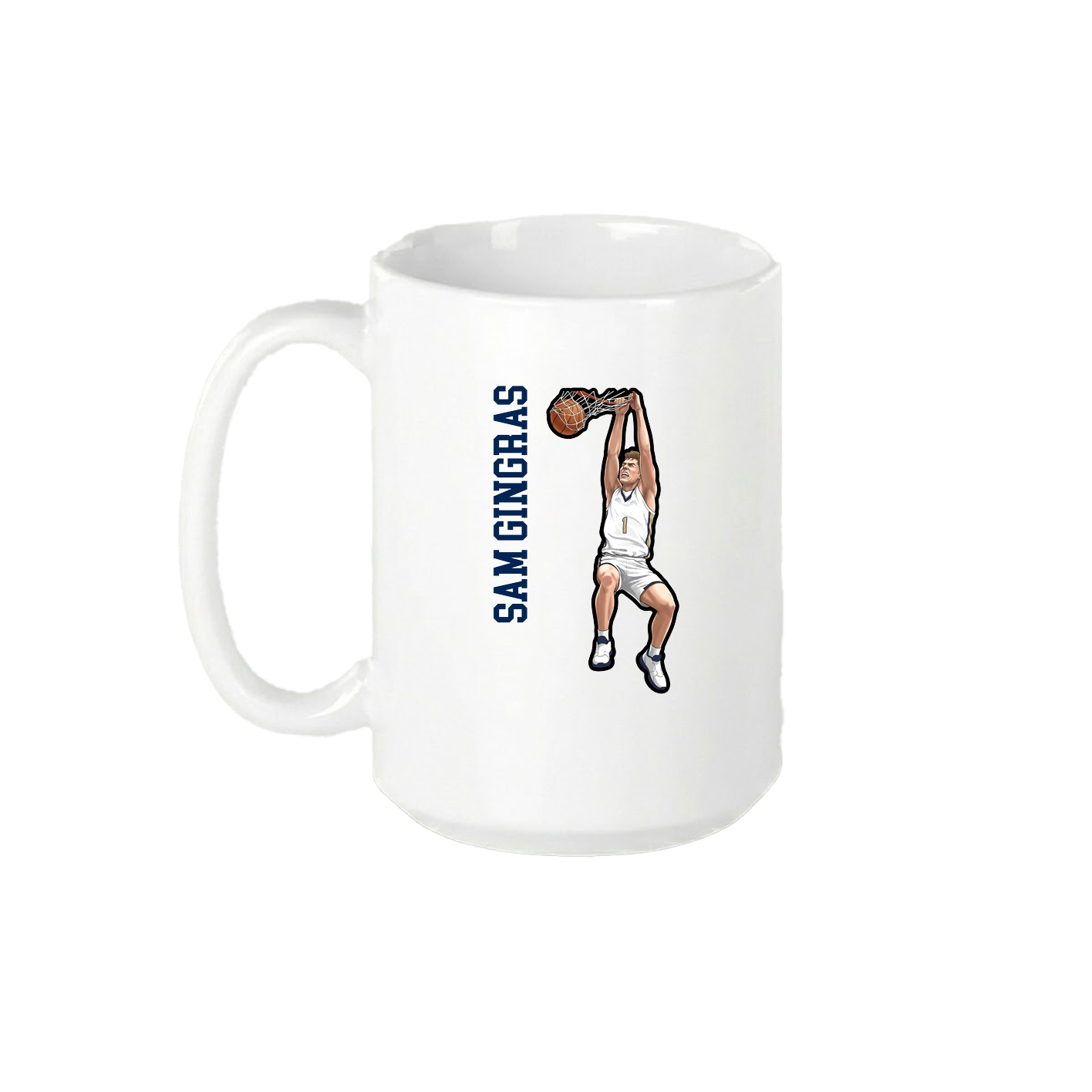 15oz Coffee Mug — Name Vertical in White